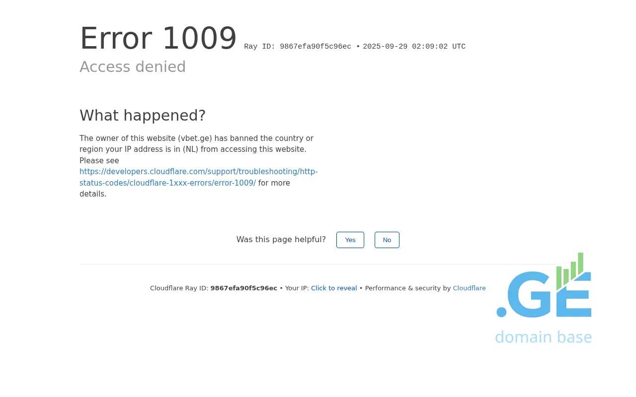 Screenshot of the site vbet.ge
