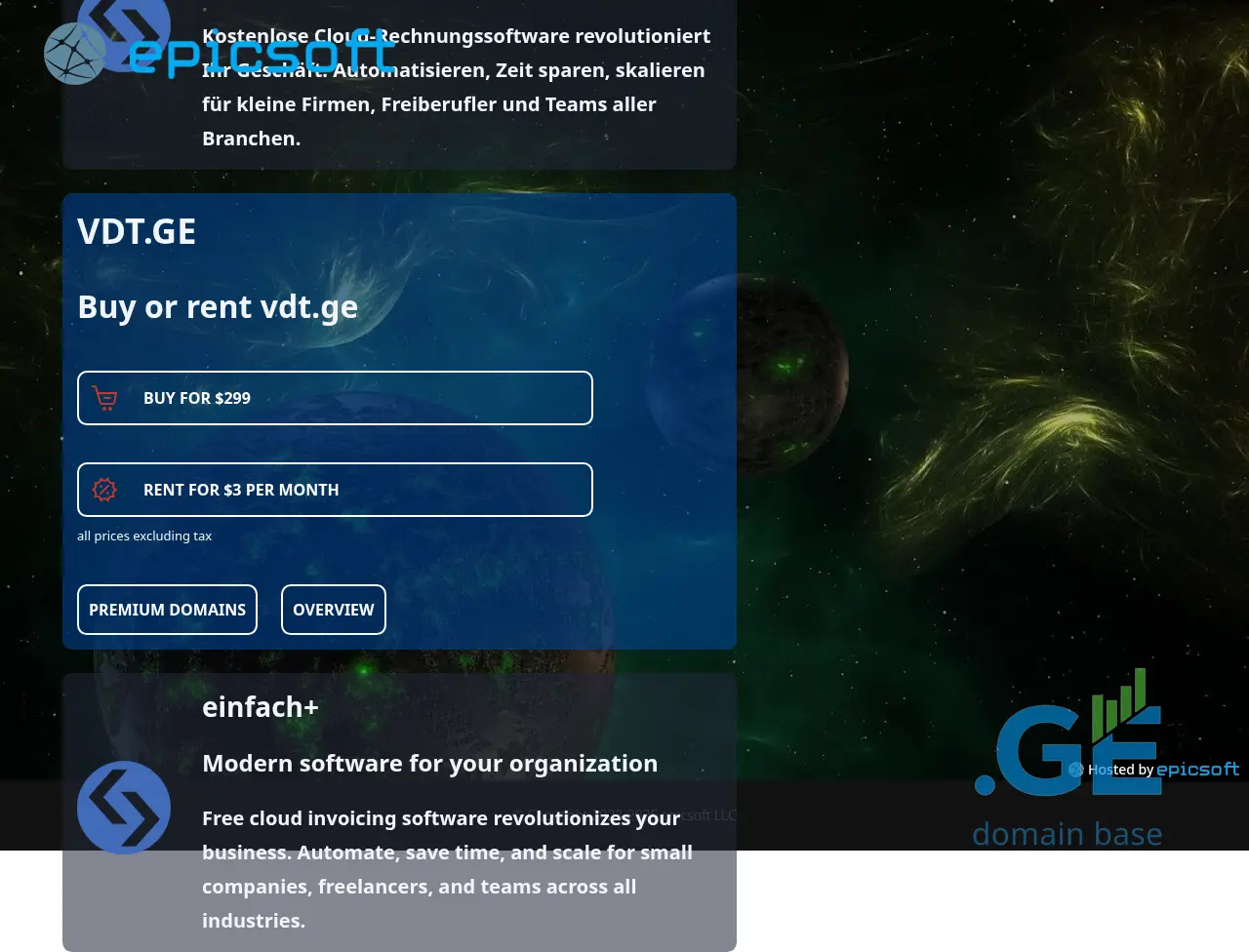 Screenshot of the site vdt.ge