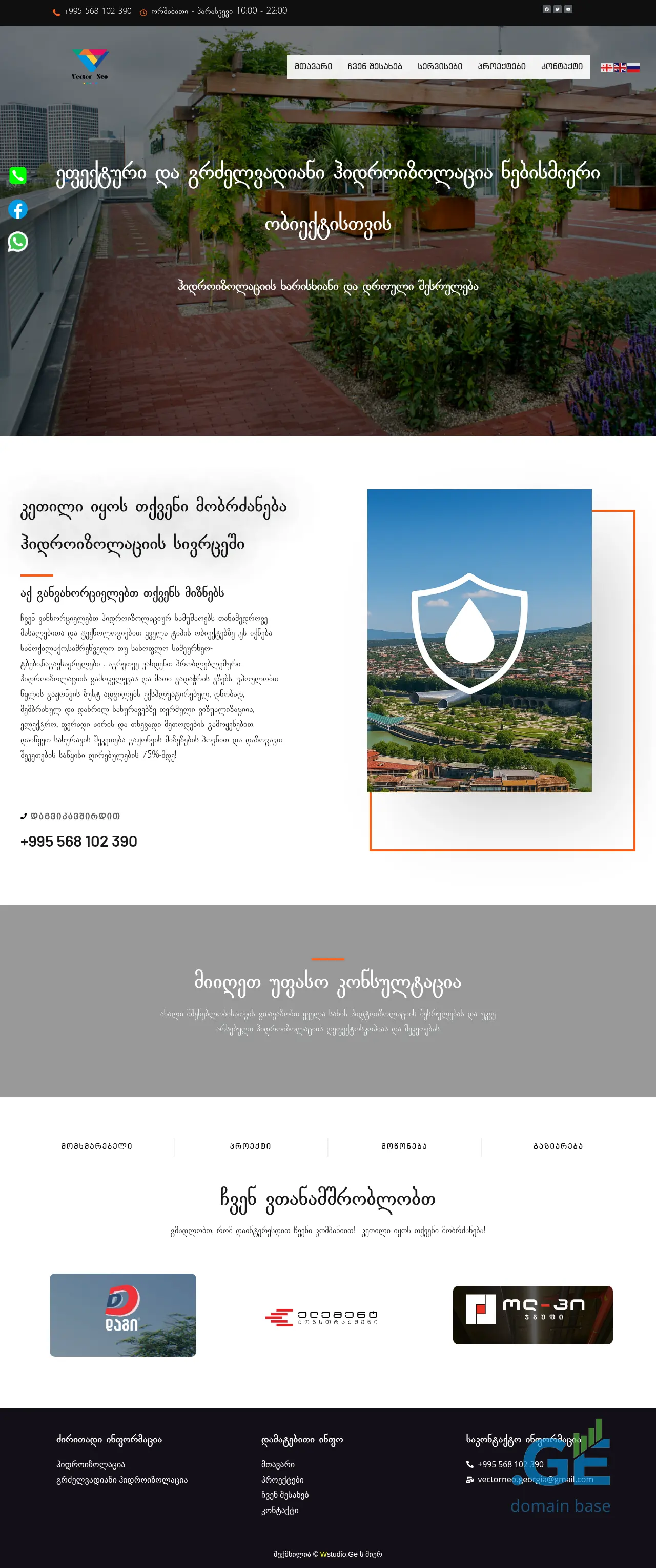 Screenshot of the site vectorneo.ge