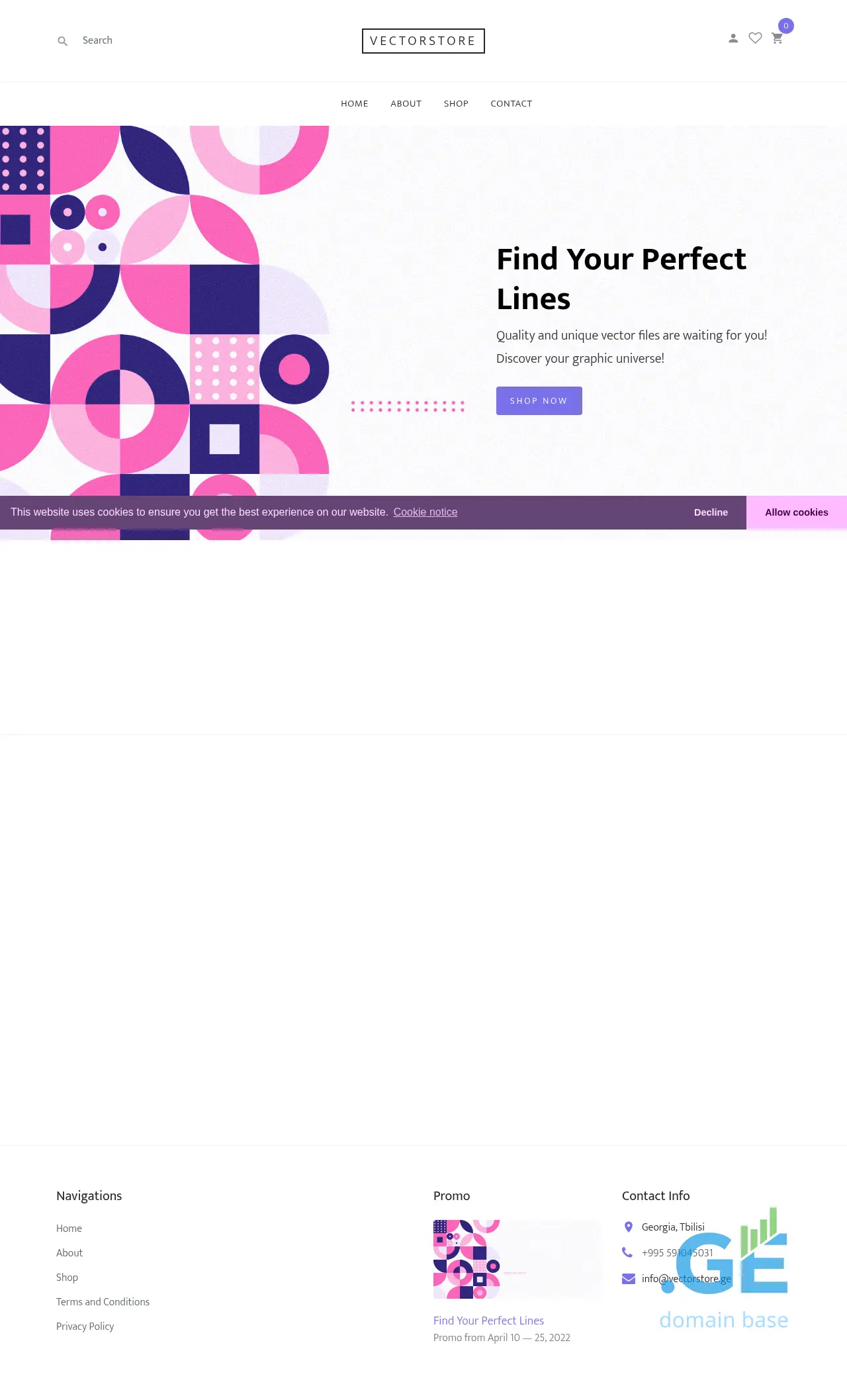 Screenshot of the site vectorstore.ge