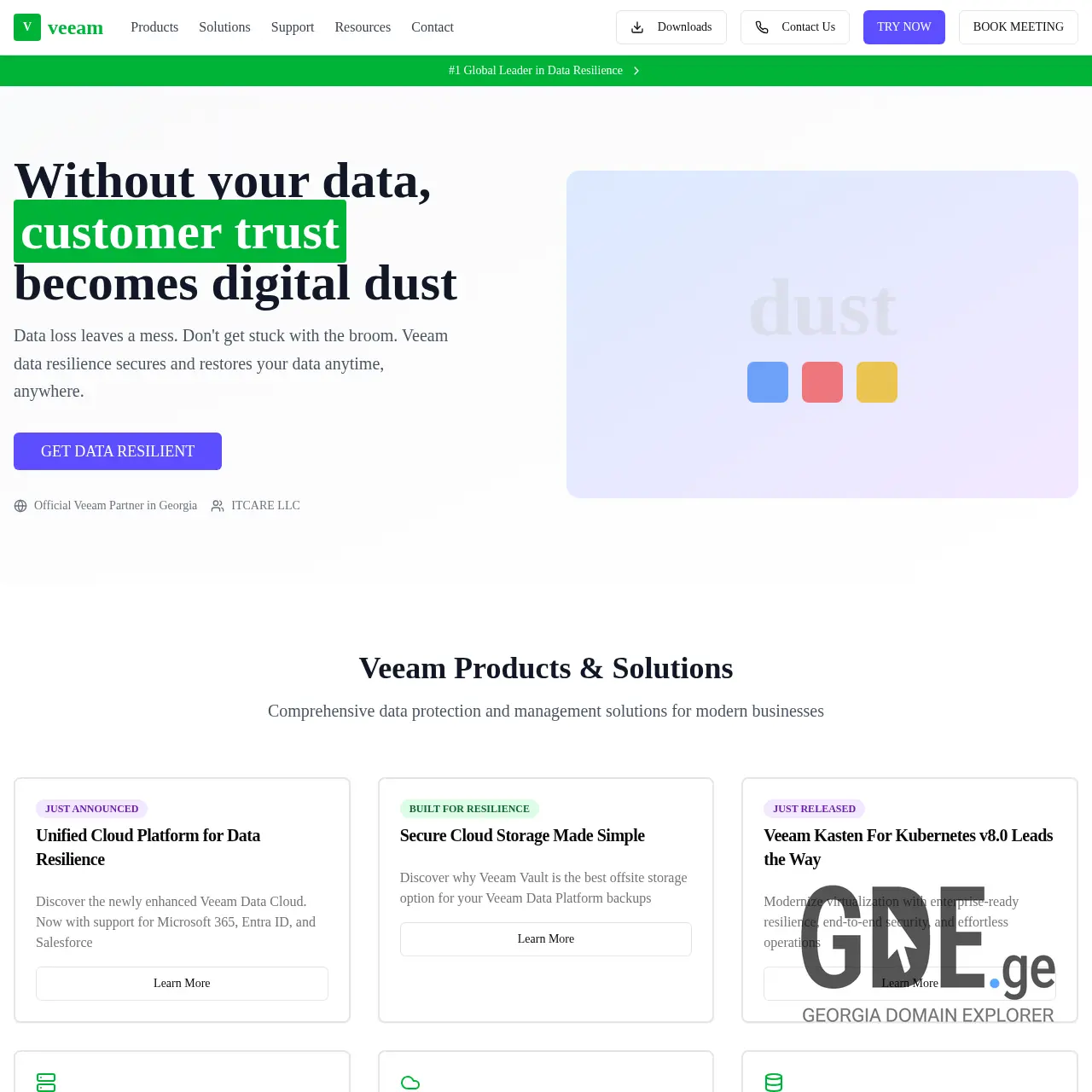 Screenshot of the site veeam.ge at 2025-12-13
