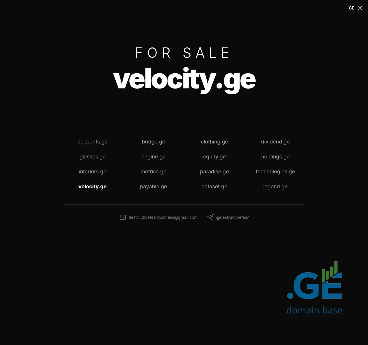 Screenshot of the site velocity.ge at 2025-11-11