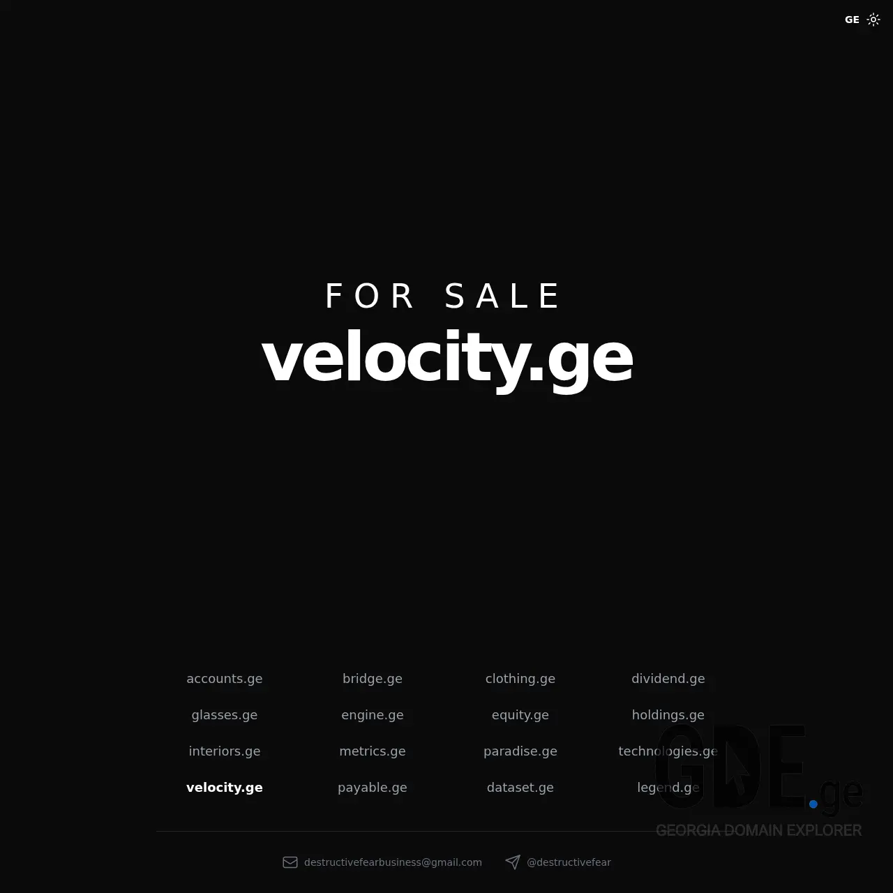 Screenshot of the site velocity.ge at 2025-12-15