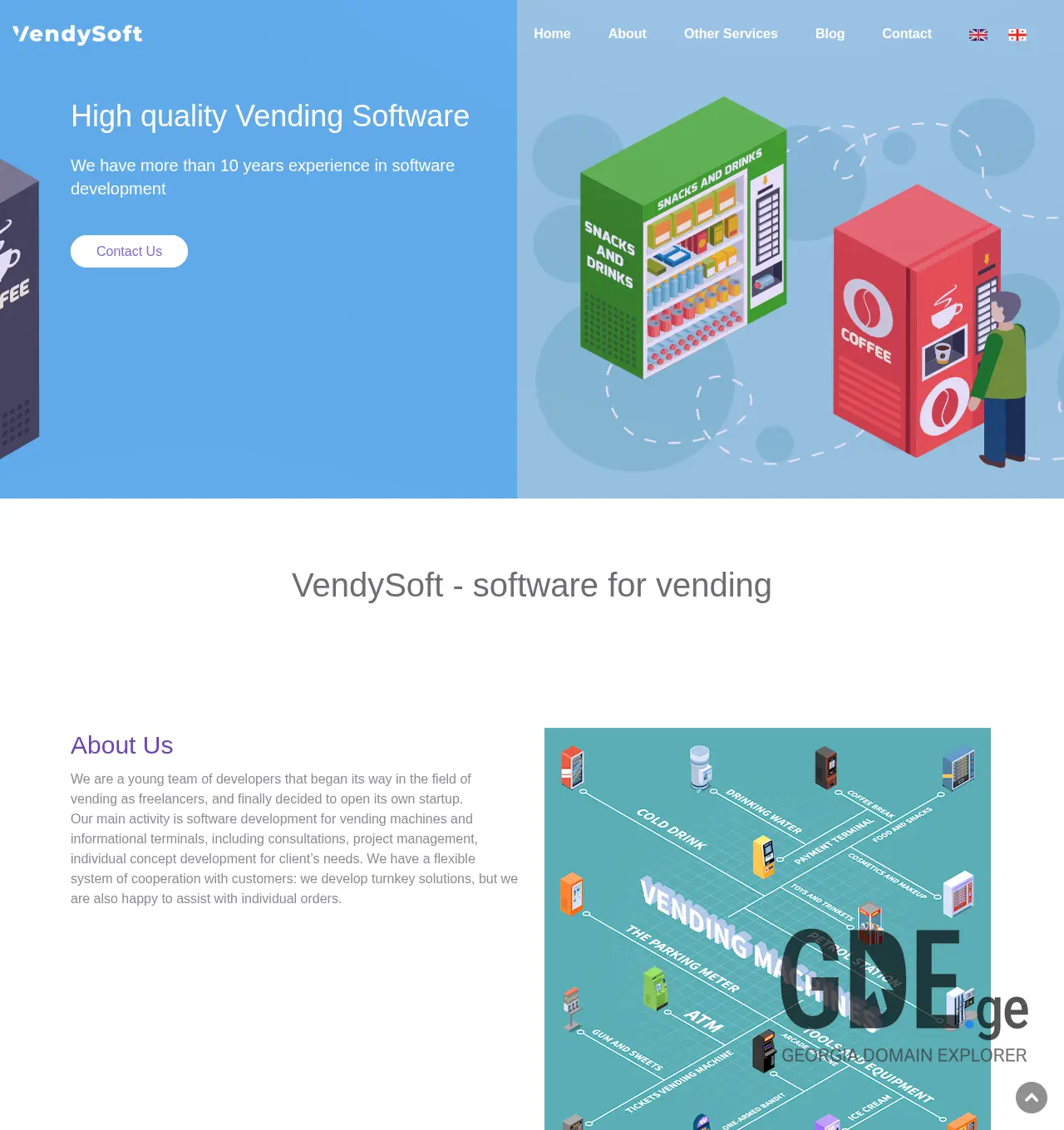 Screenshot of the site vendysoft.ge at 2025-12-03