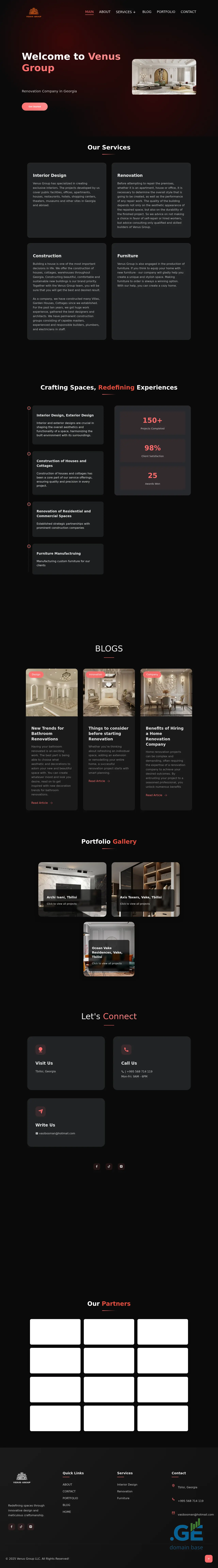Screenshot of the site venusgroup.ge