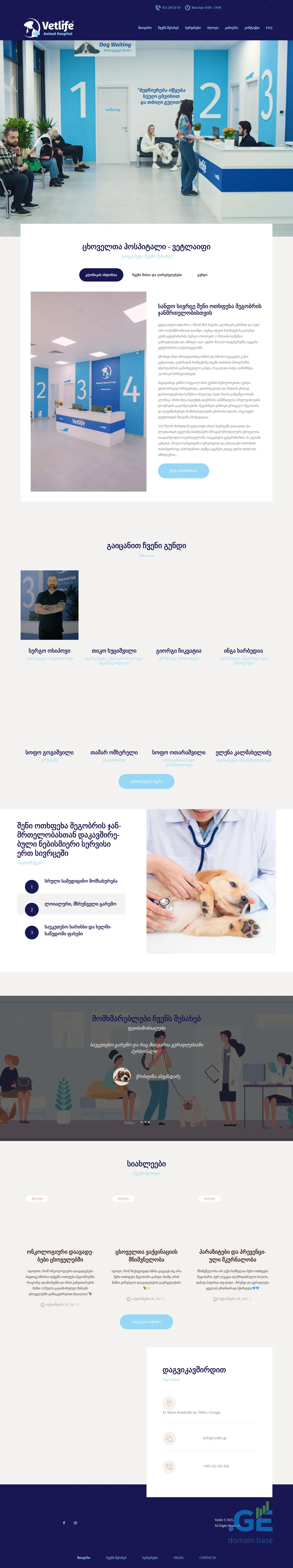 Screenshot of the site vetlife.ge