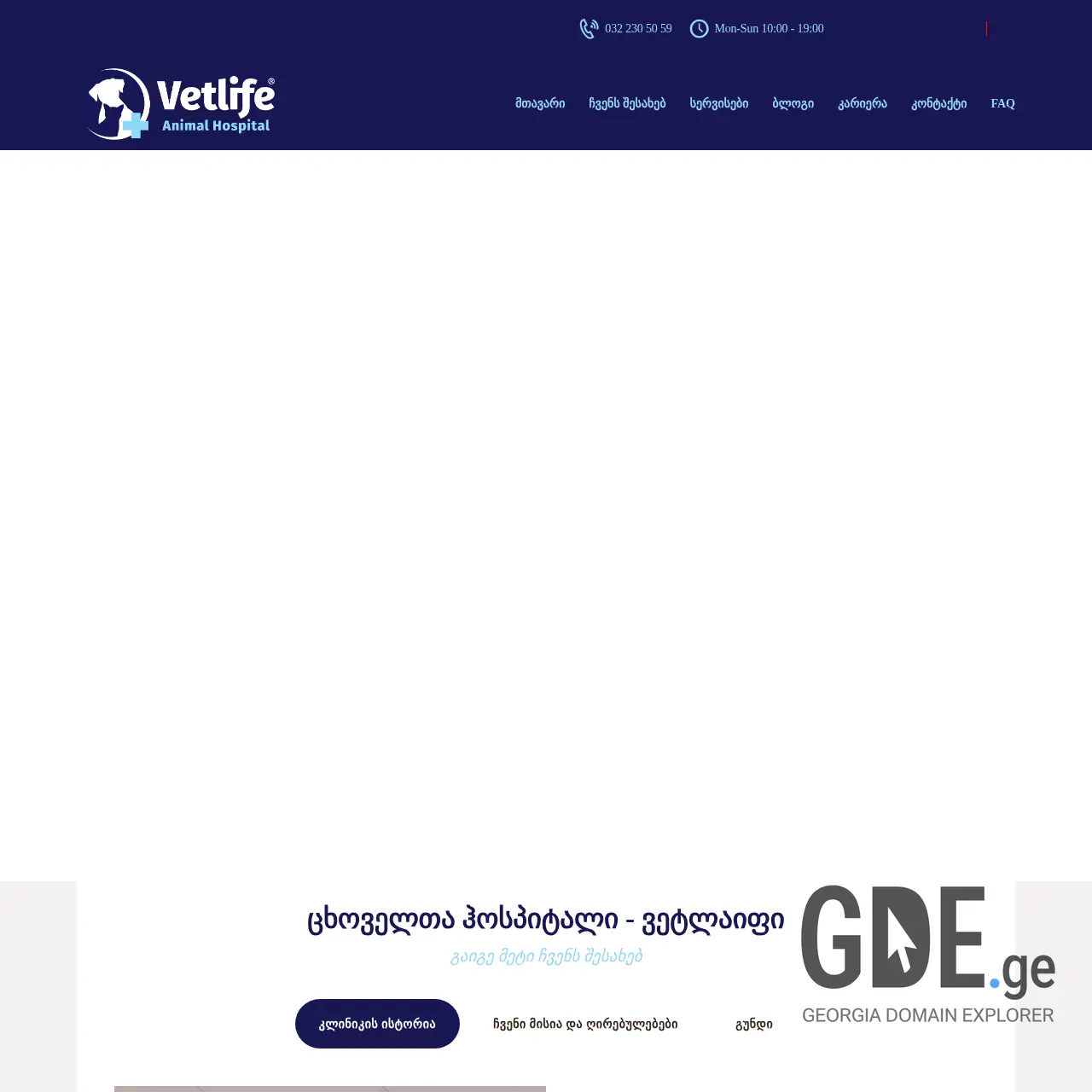 Screenshot of the site vetlife.ge at 2025-12-13
