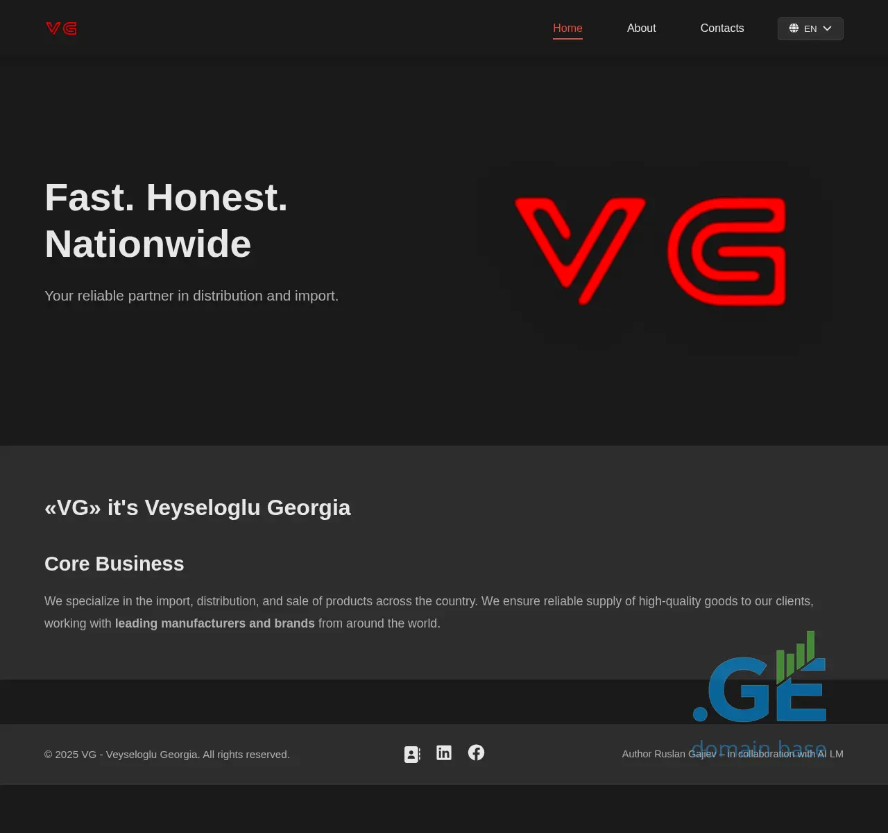 Screenshot of the site vg.ge