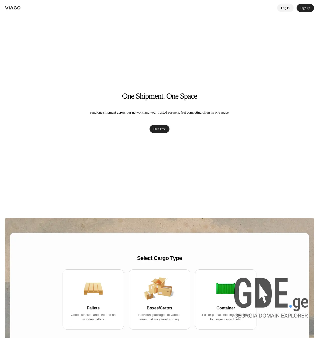 Screenshot of the site viago.ge at 2025-12-06
