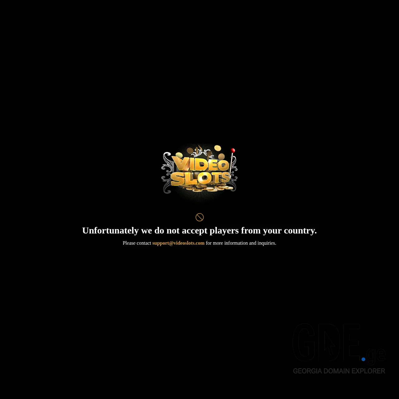 Screenshot of the site videoslots.ge at 2025-12-12