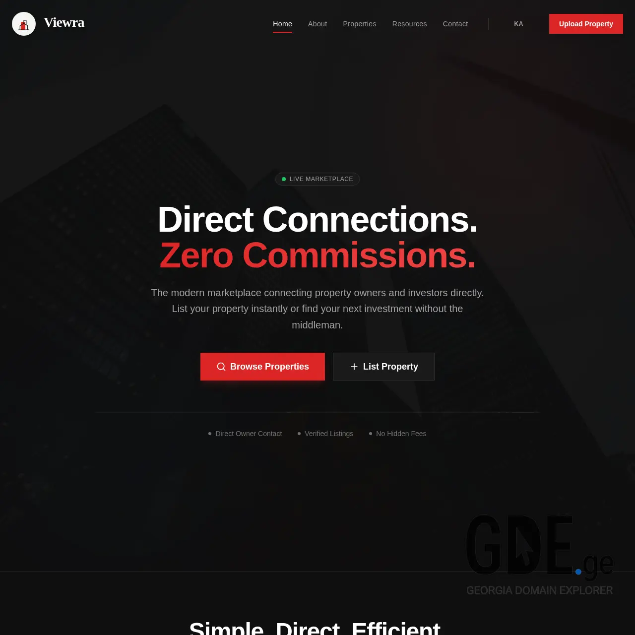 Screenshot of the site viewra.ge at 2026-01-24