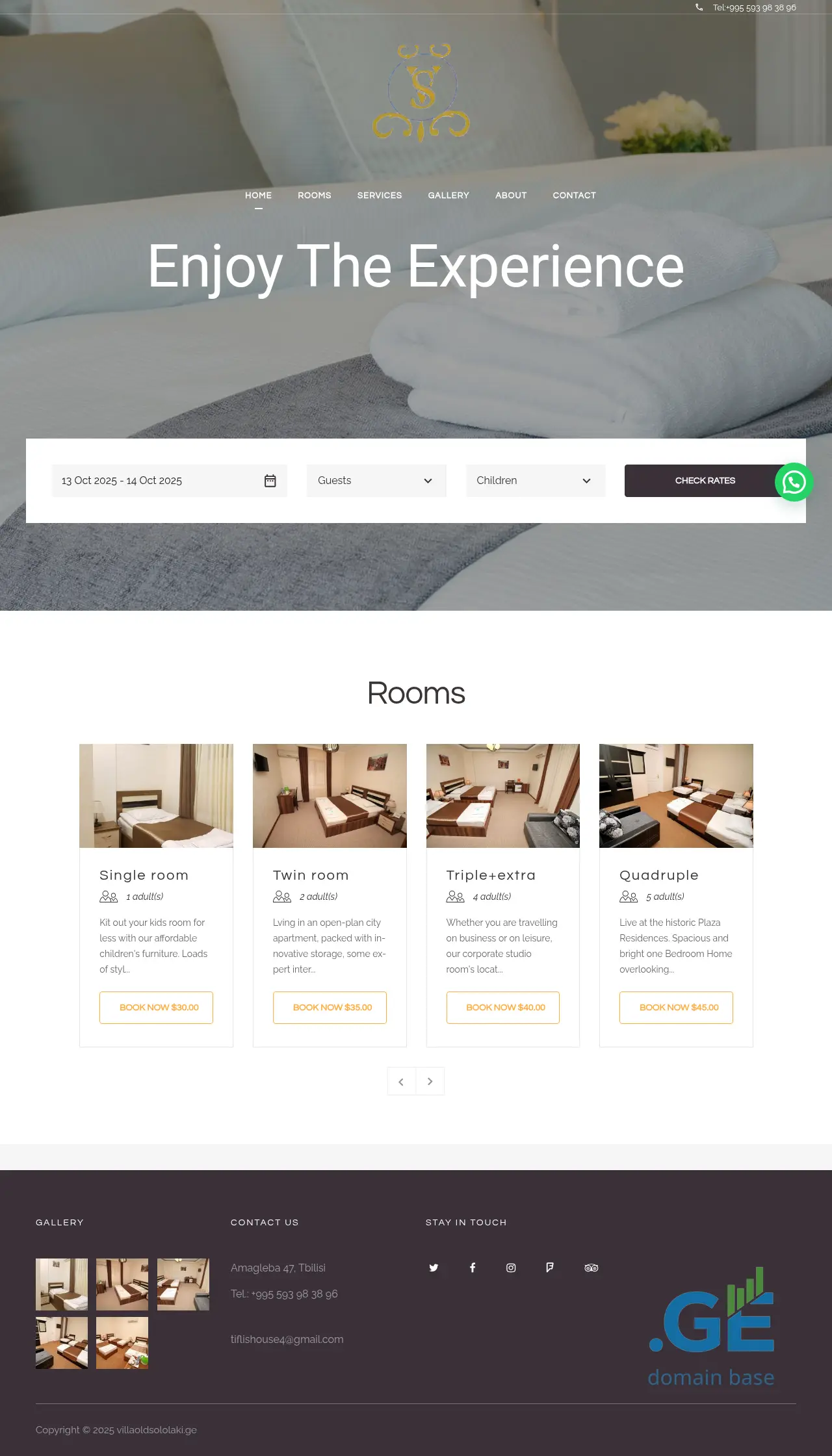 Screenshot of the site villaoldsololaki.ge at 2025-10-13