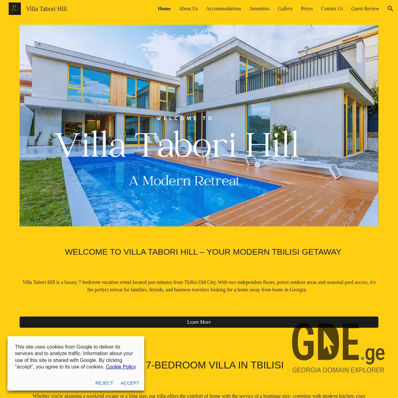 Screenshot of the site villataborihill.ge at 2025-12-13