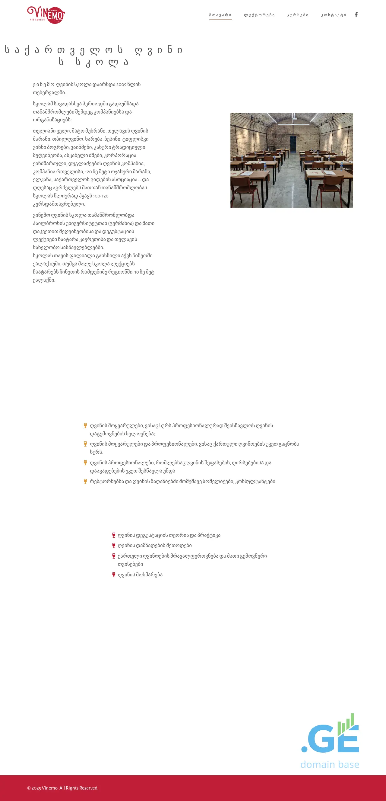 Screenshot of the site vinemo.ge