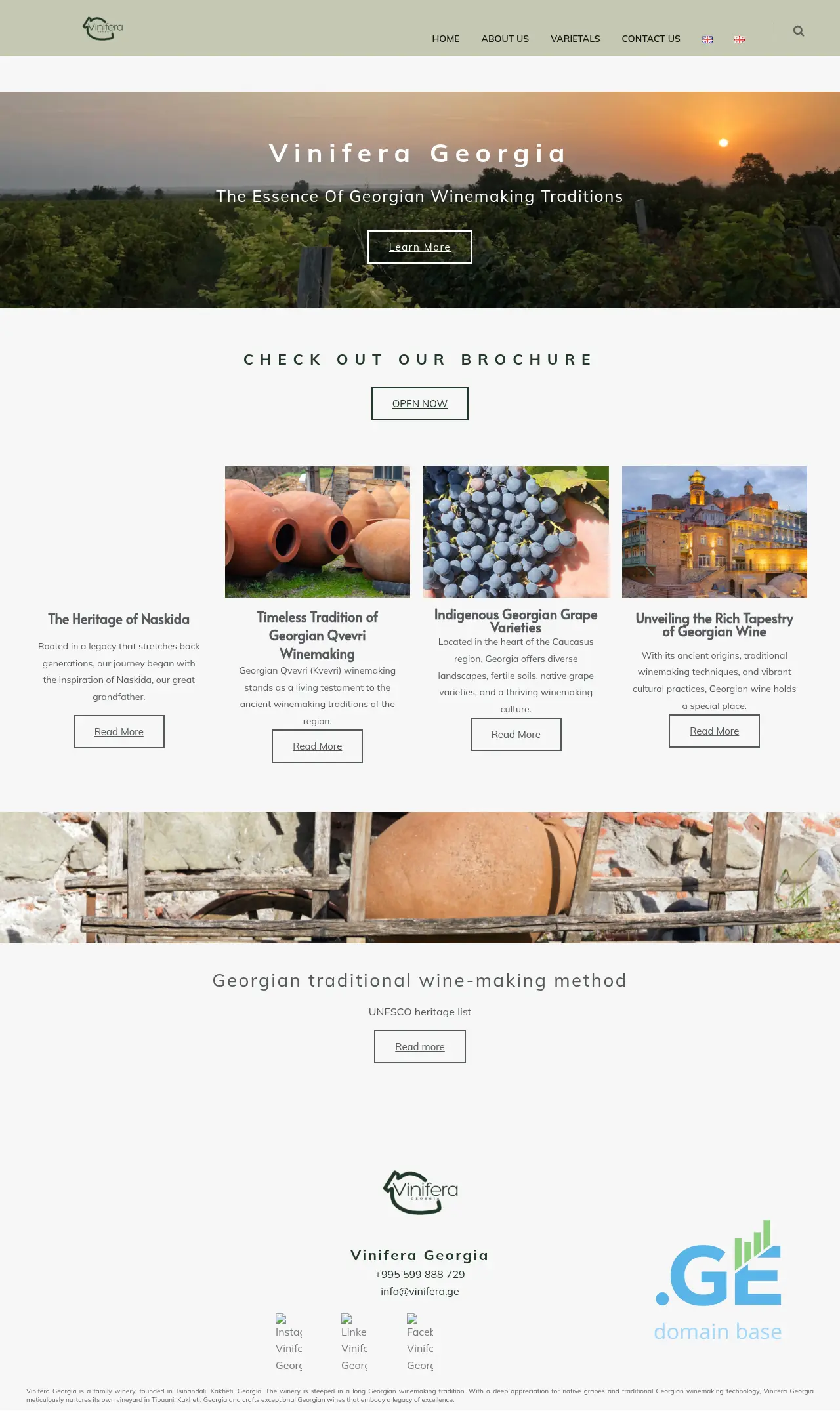 Screenshot of the site vinifera.ge