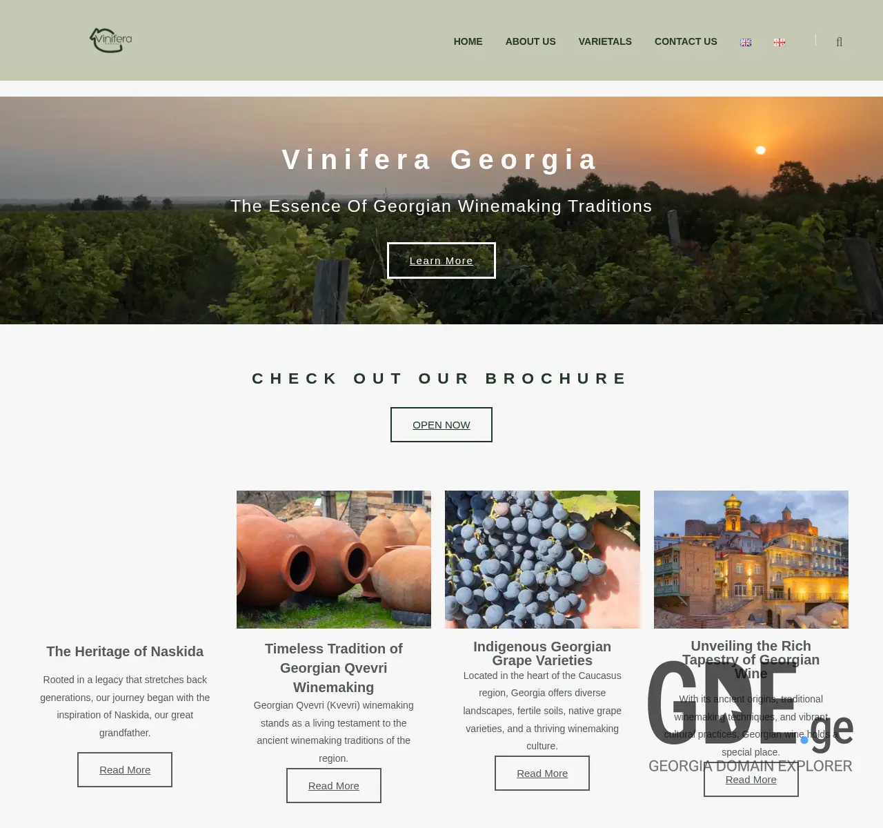Screenshot of the site vinifera.ge at 2025-11-25