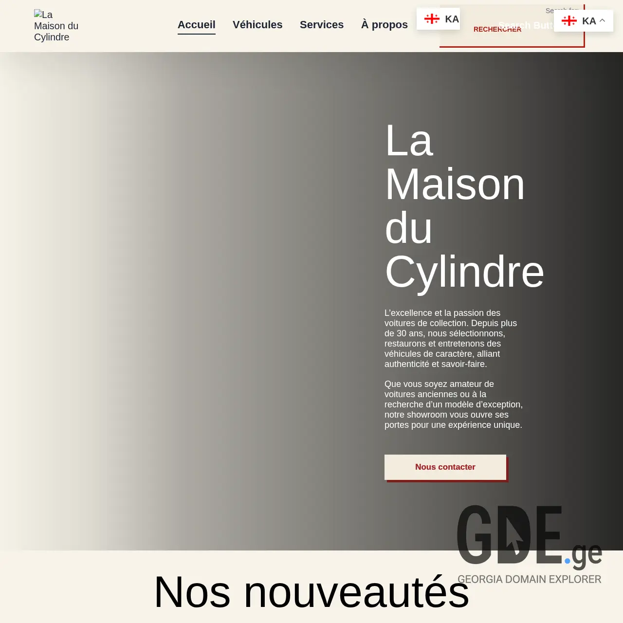 Screenshot of the site vintageautogallery.ge at 2025-12-12