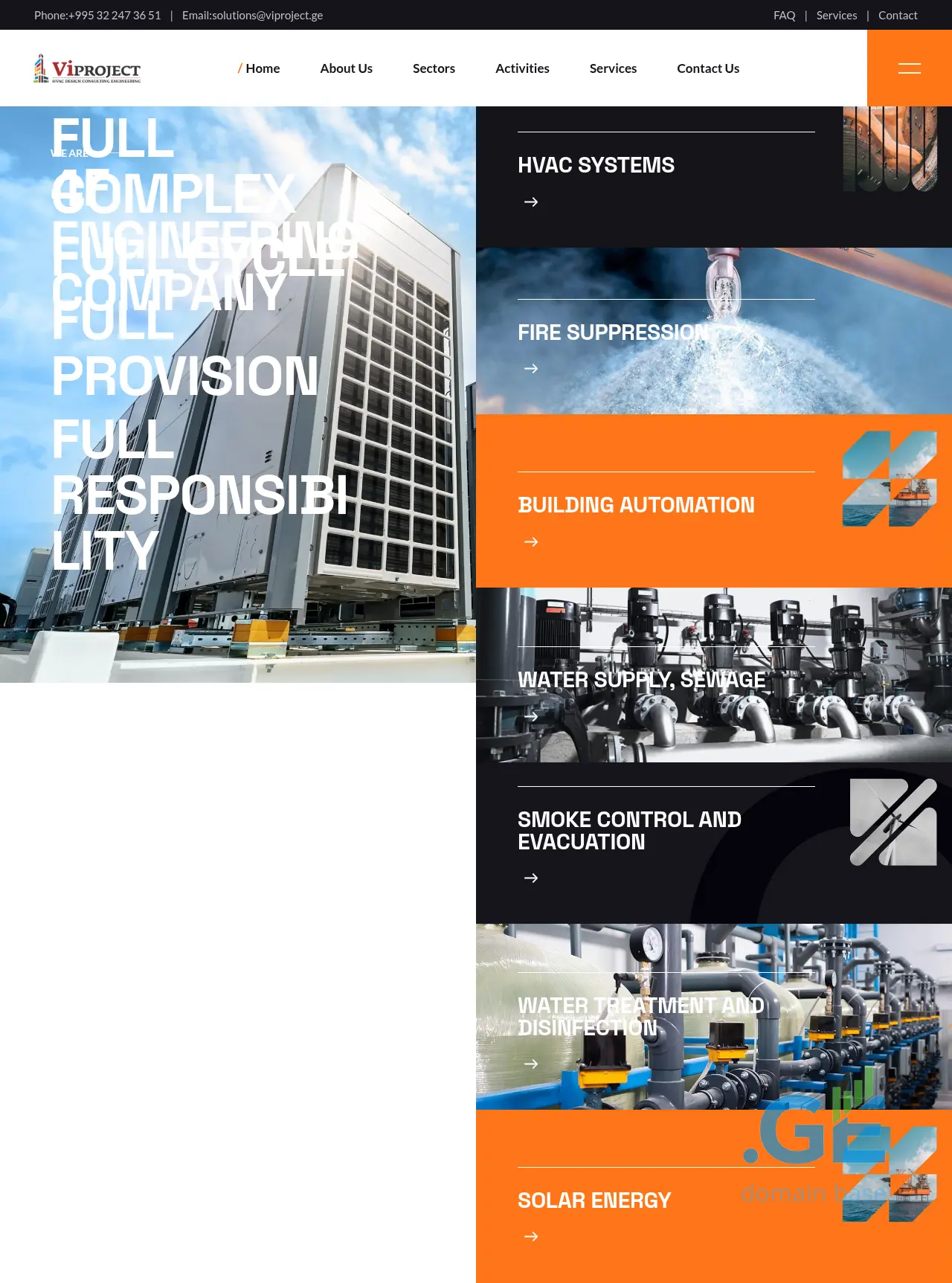 Screenshot of the site viproject.ge