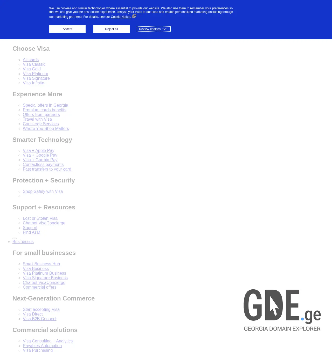 Screenshot of the site visa.com.ge at 2025-11-30