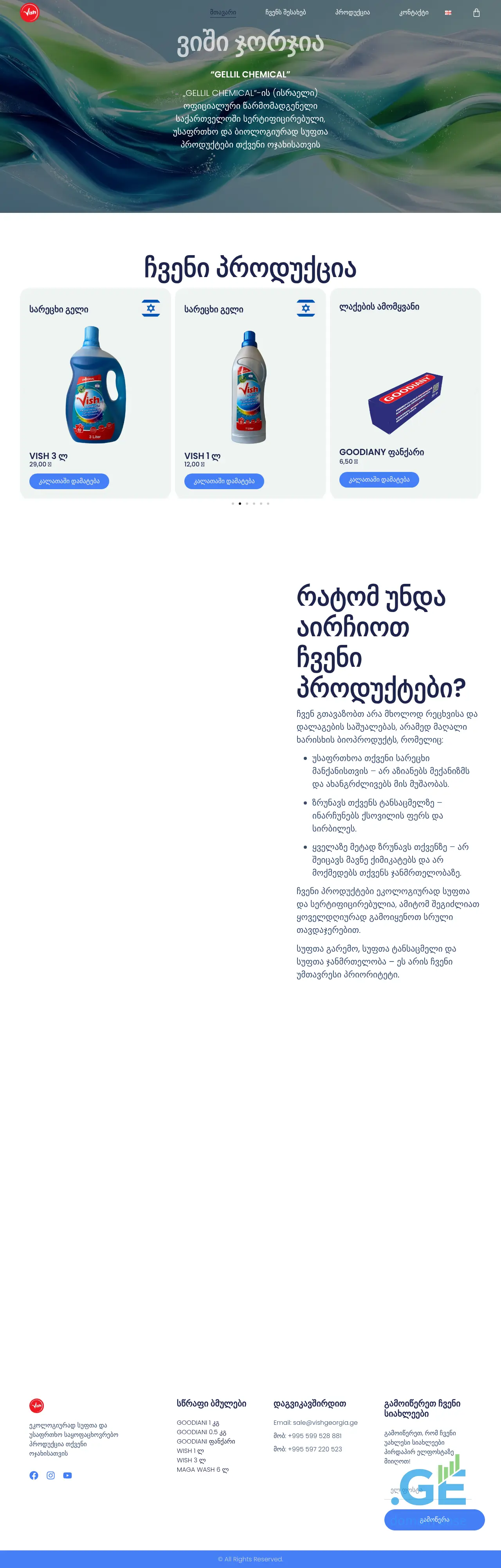 Screenshot of the site vishgeorgia.ge