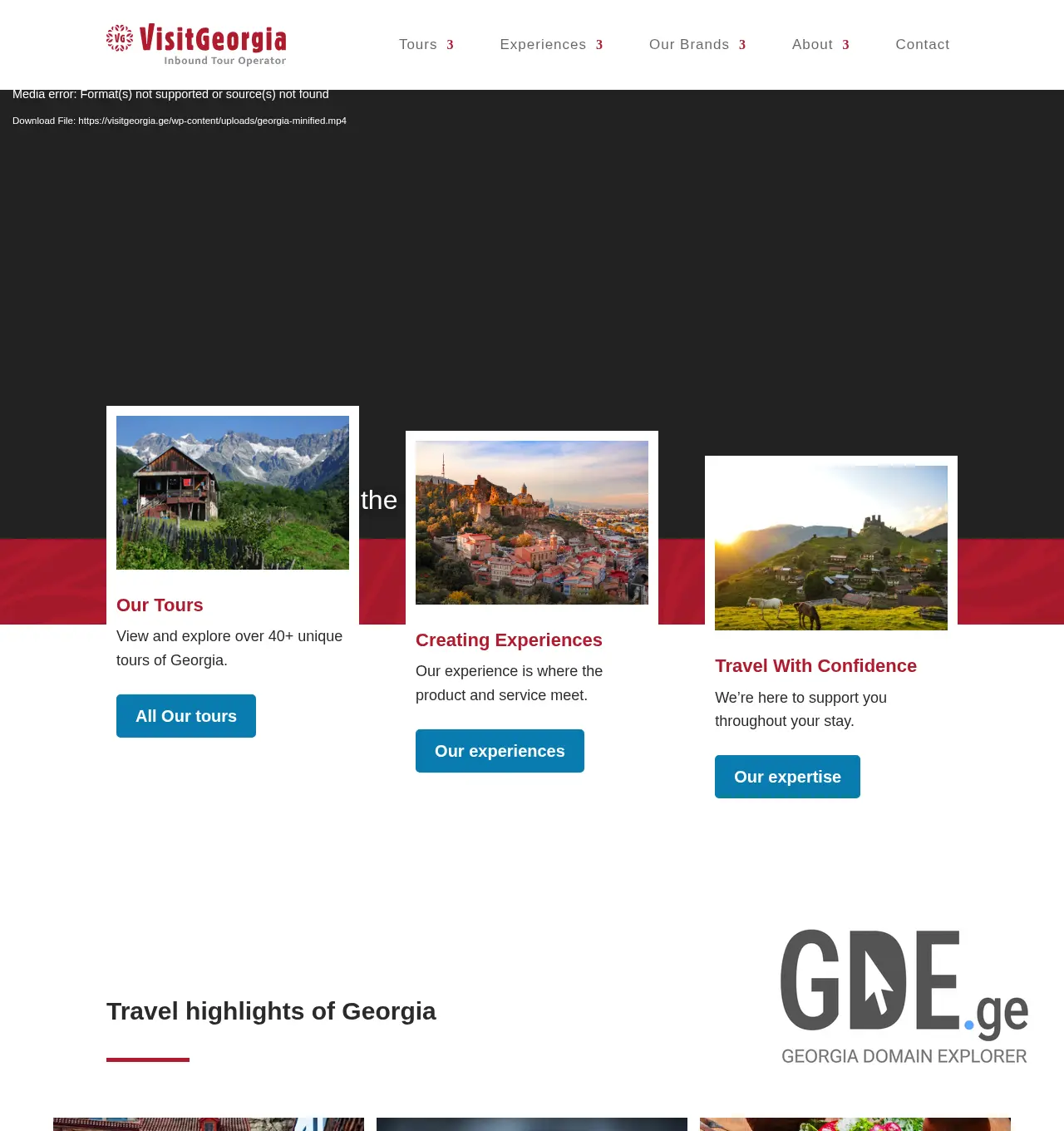 Screenshot of the site visitgeorgia.com.ge at 2025-11-30
