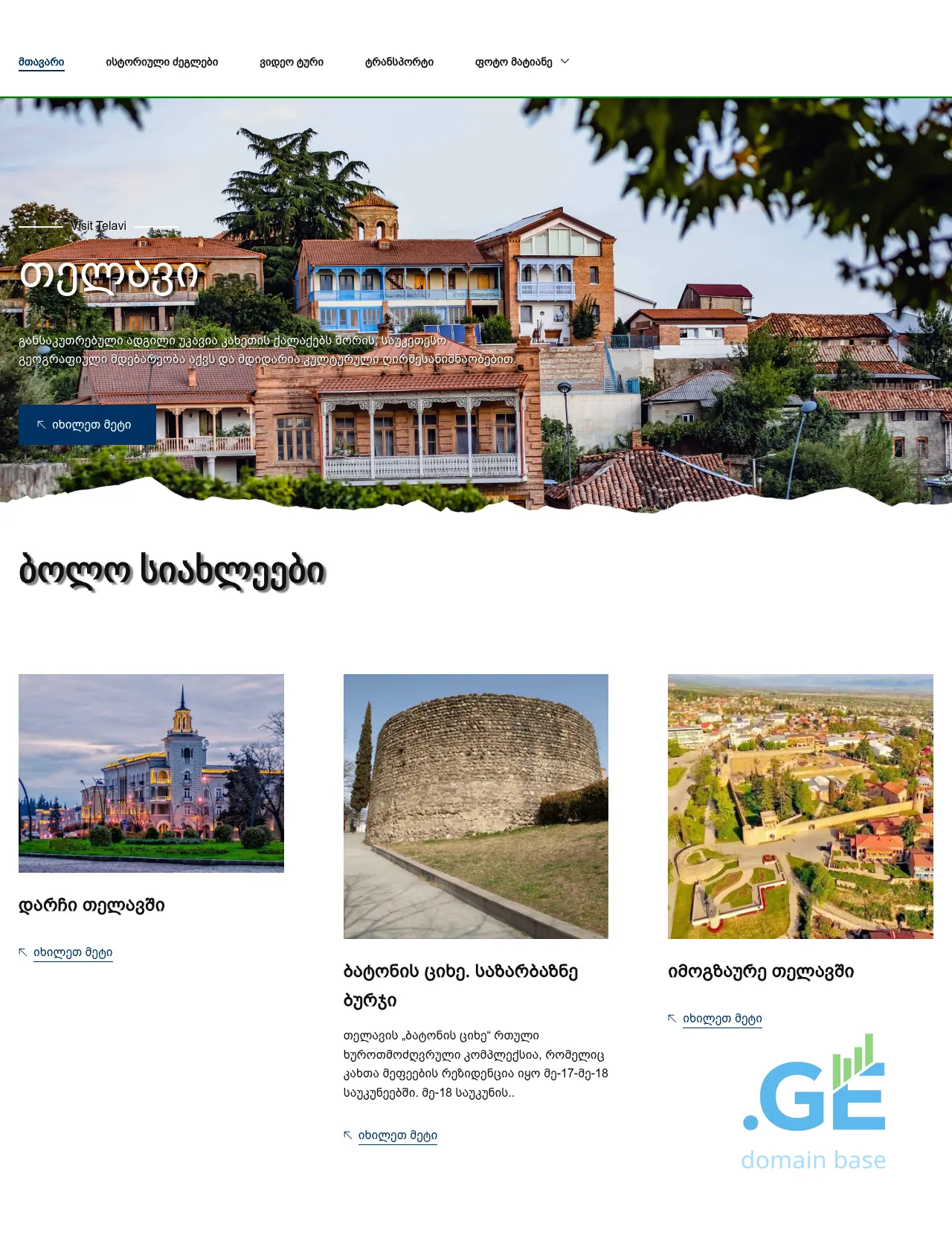 Screenshot of the site visittelavi.ge