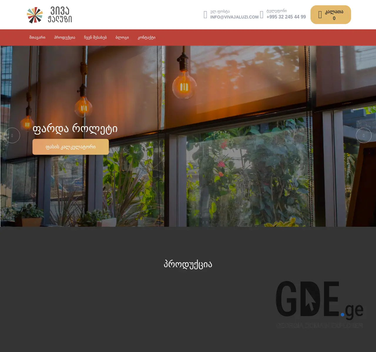 Screenshot of the site vivajaluzi.ge at 2025-11-25