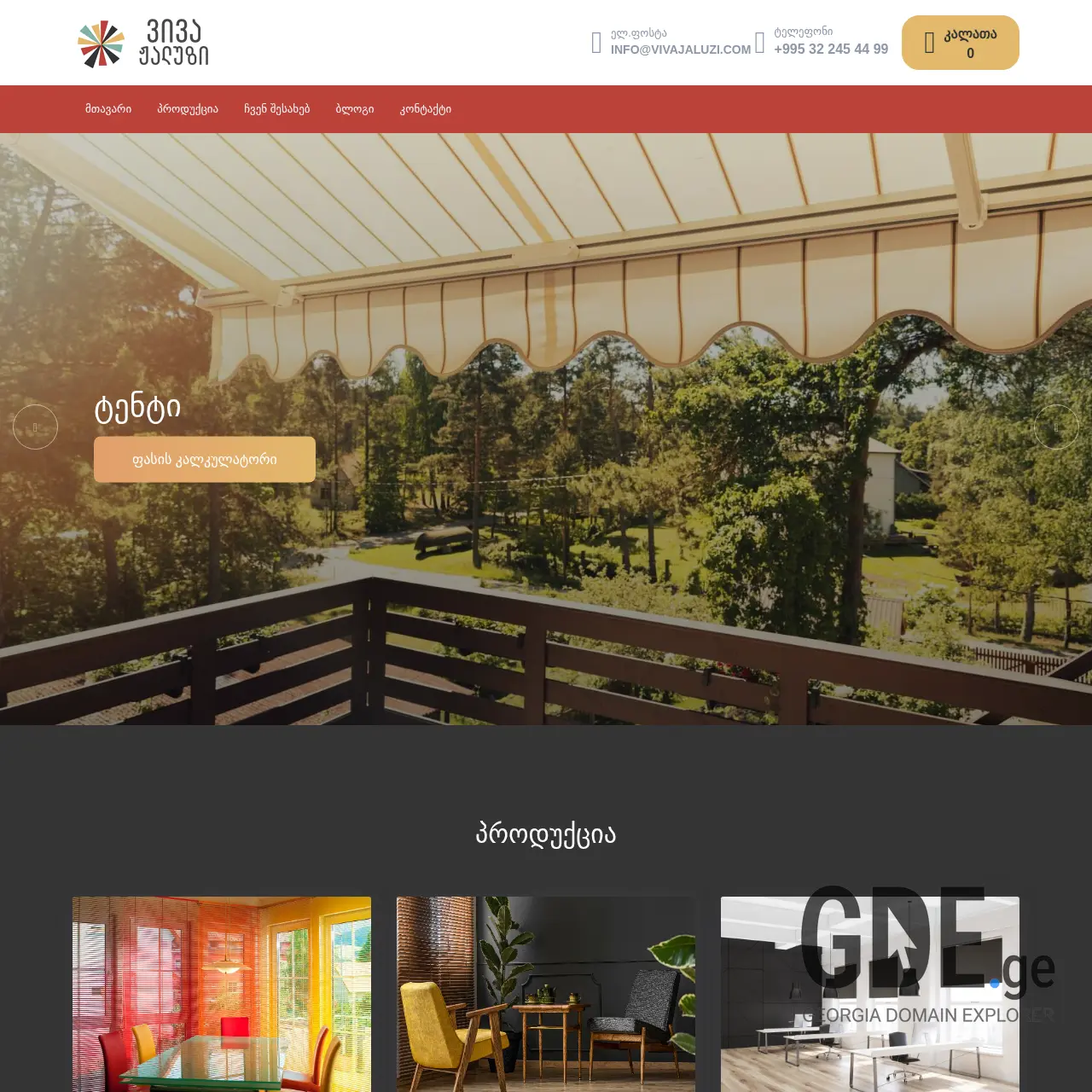 Screenshot of the site vivajaluzi.ge at 2025-12-15