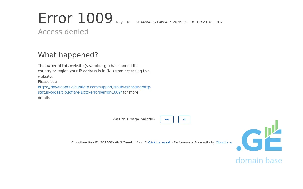 Screenshot of the site vivarobet.ge