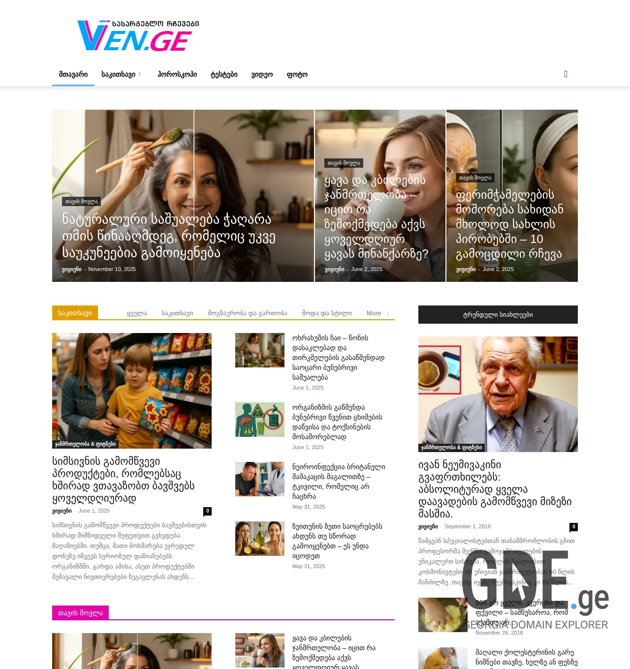 Screenshot of the site vivien.ge at 2025-11-30