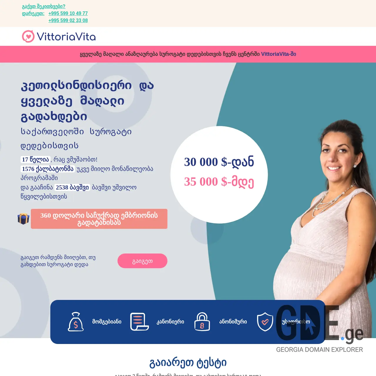 Screenshot of the site vivit.ge at 2026-02-26