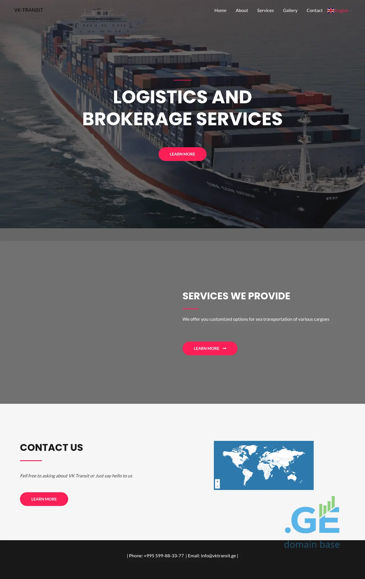 Screenshot of the site vktransit.ge