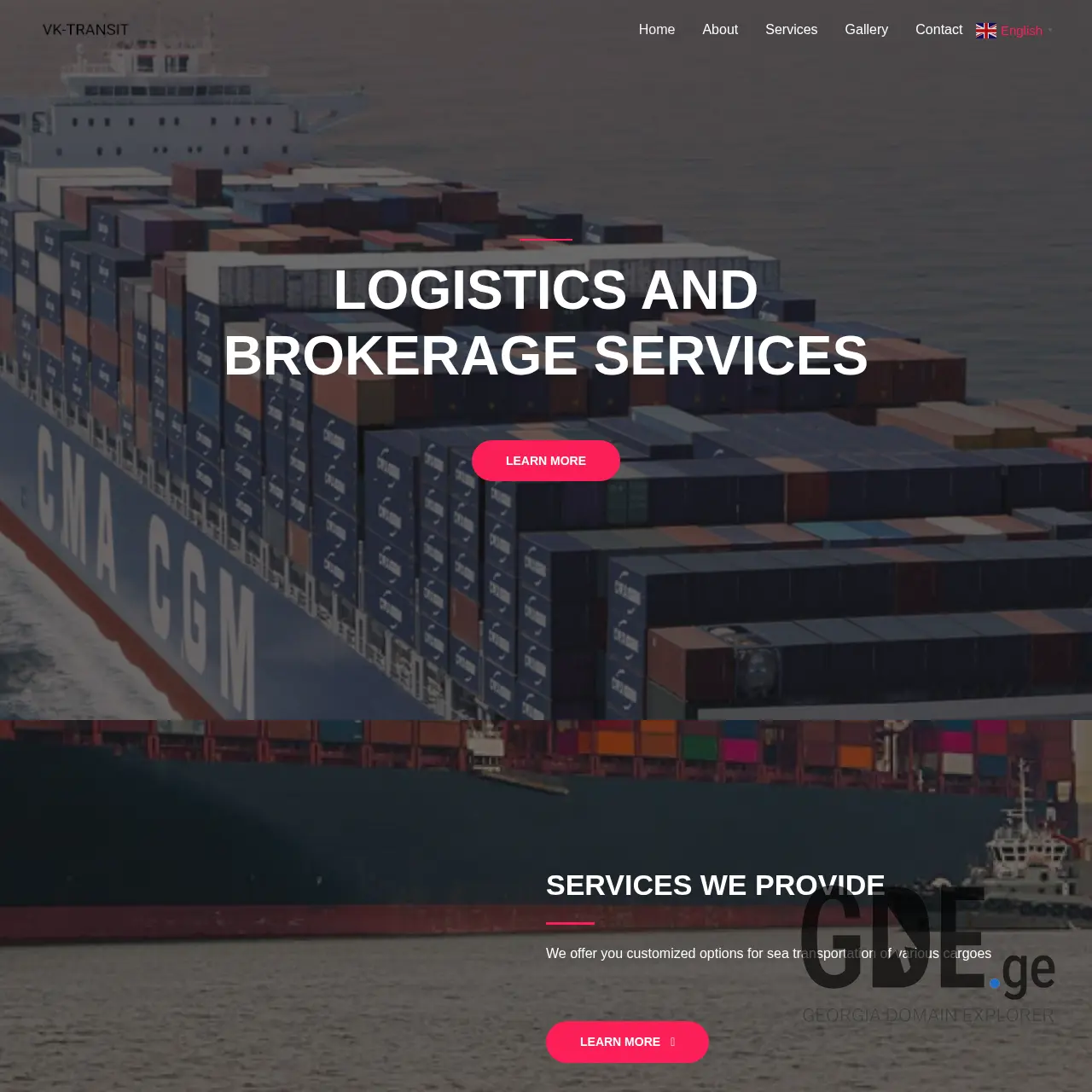 Screenshot of the site vktransit.ge at 2025-12-12