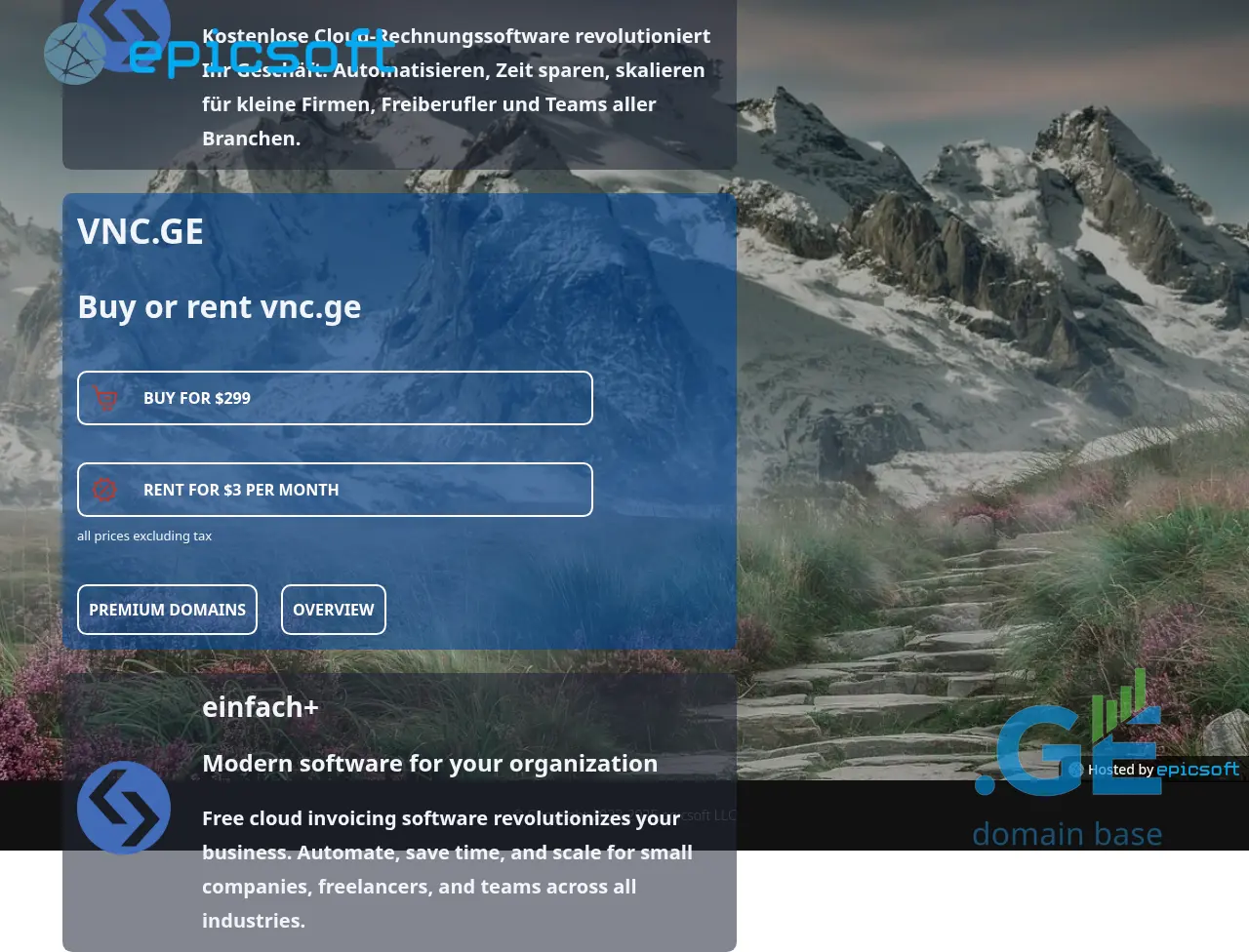Screenshot of the site vnc.ge