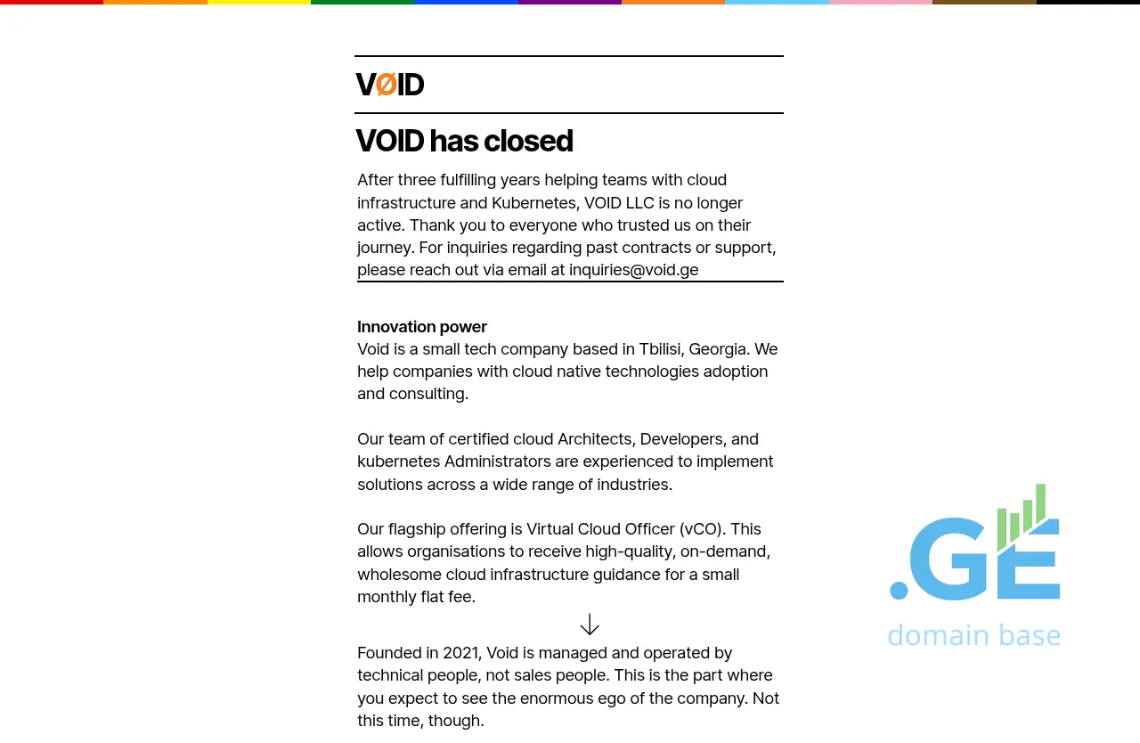 Screenshot of the site void.ge at 2025-09-10