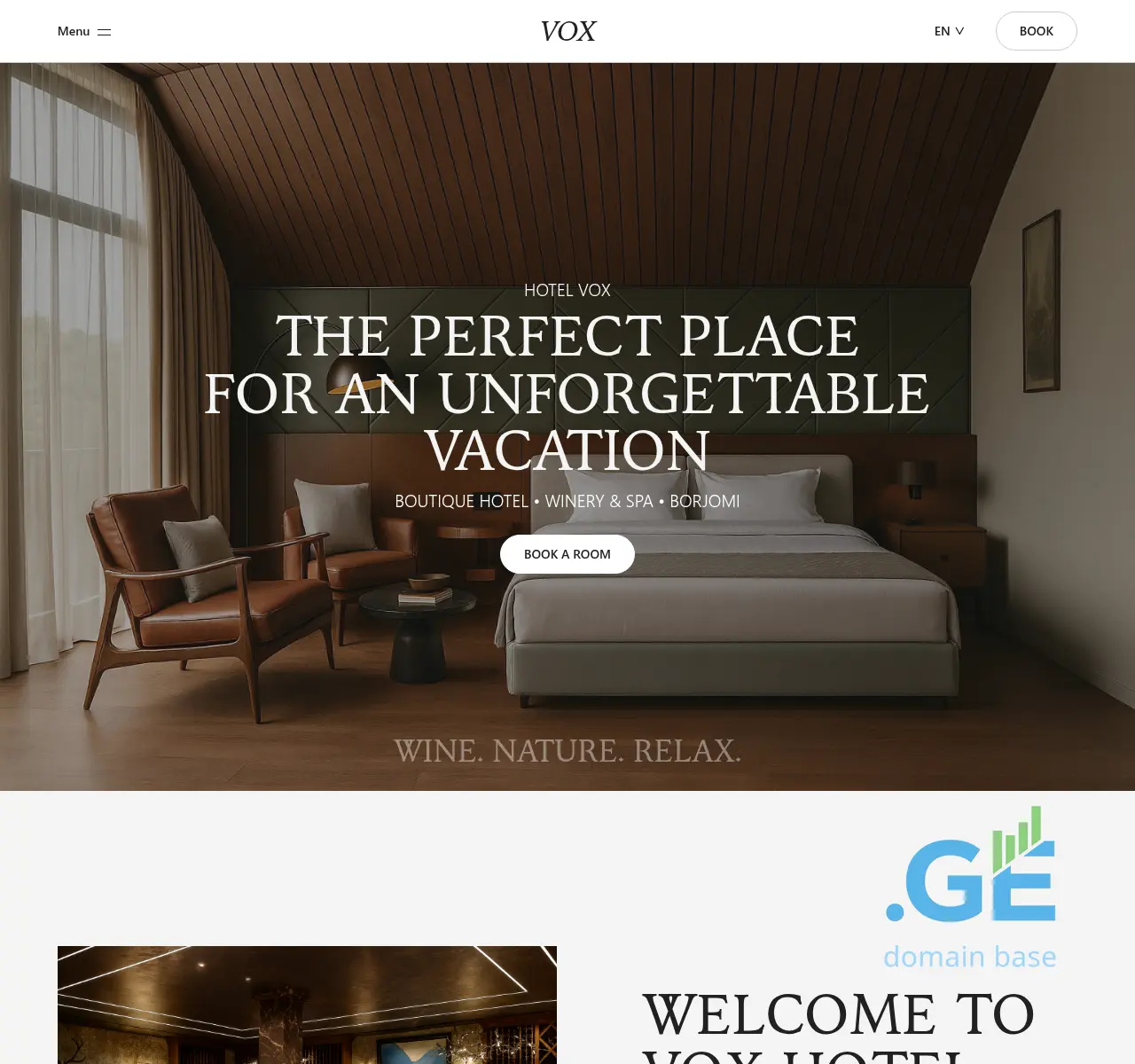 Screenshot of the site voxhotel.ge at 2025-10-26