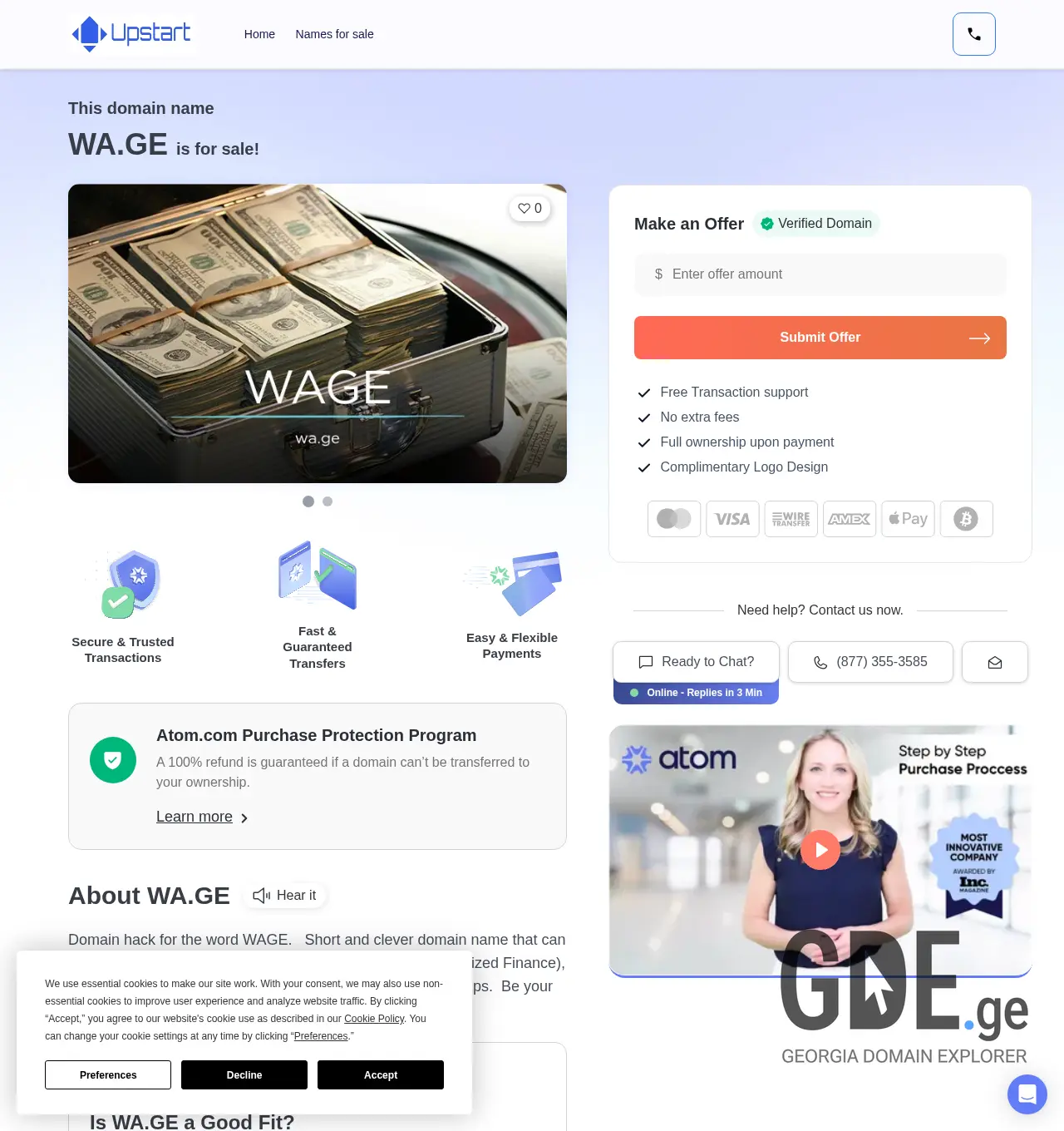Screenshot of the site wa.ge at 2025-12-03