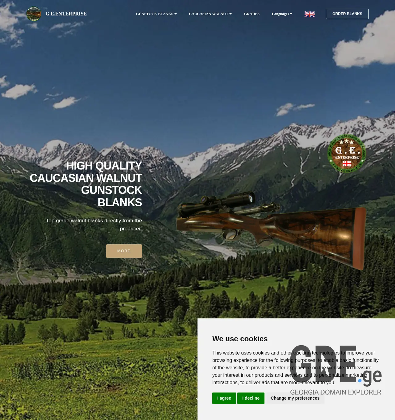 Screenshot of the site walnutexp.ge at 2025-12-03