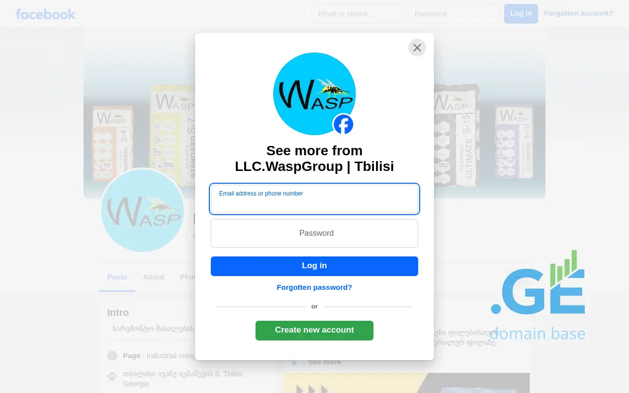 Screenshot of the site wasp.ge