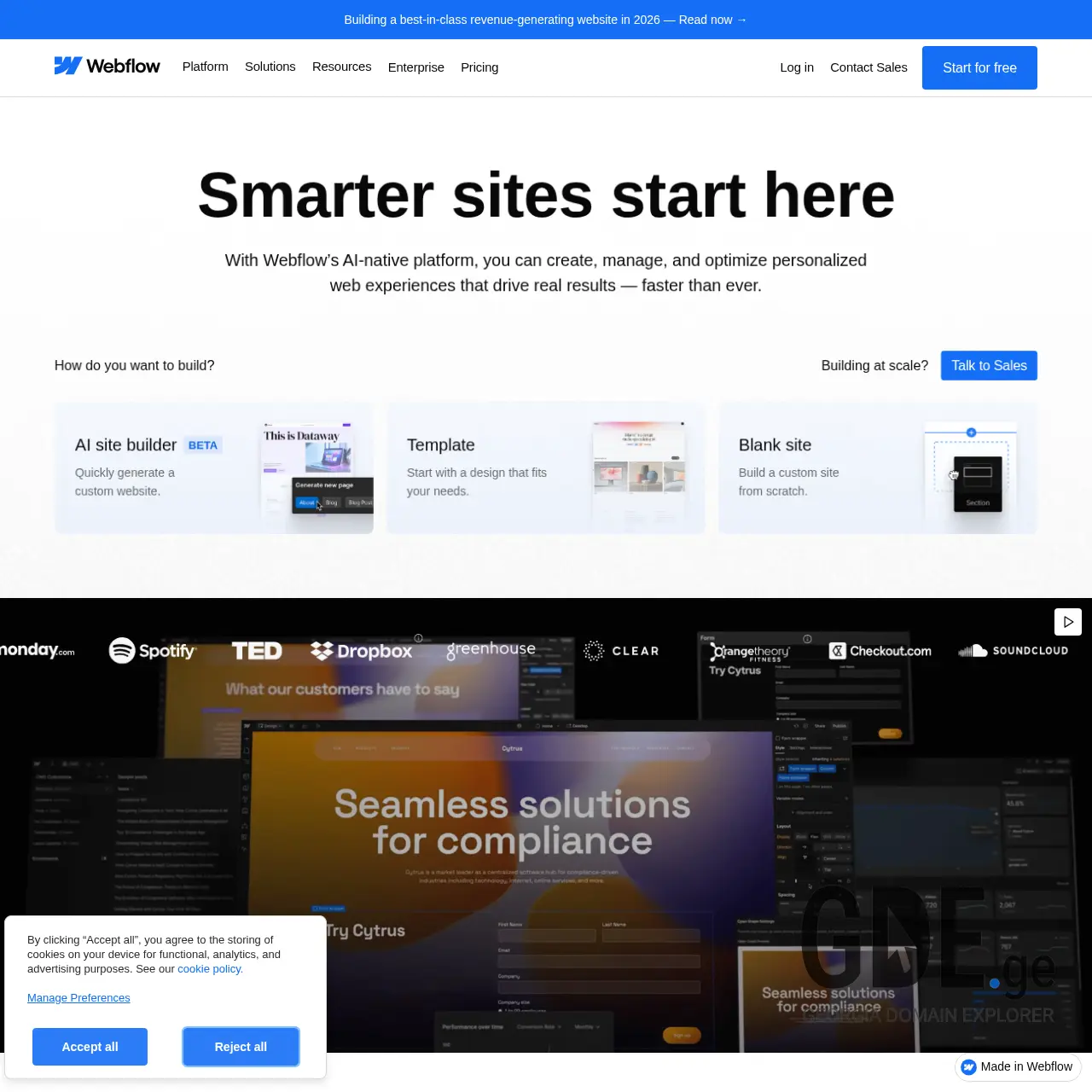 Screenshot of the site webflow.ge at 2025-12-12