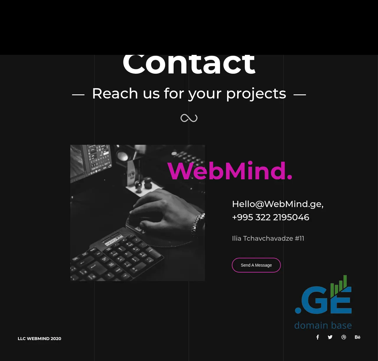 Screenshot of the site webmind.ge