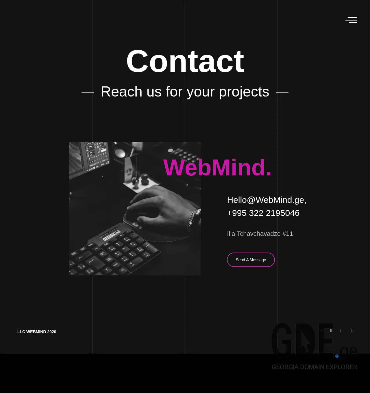 Screenshot of the site webmind.ge at 2025-12-03