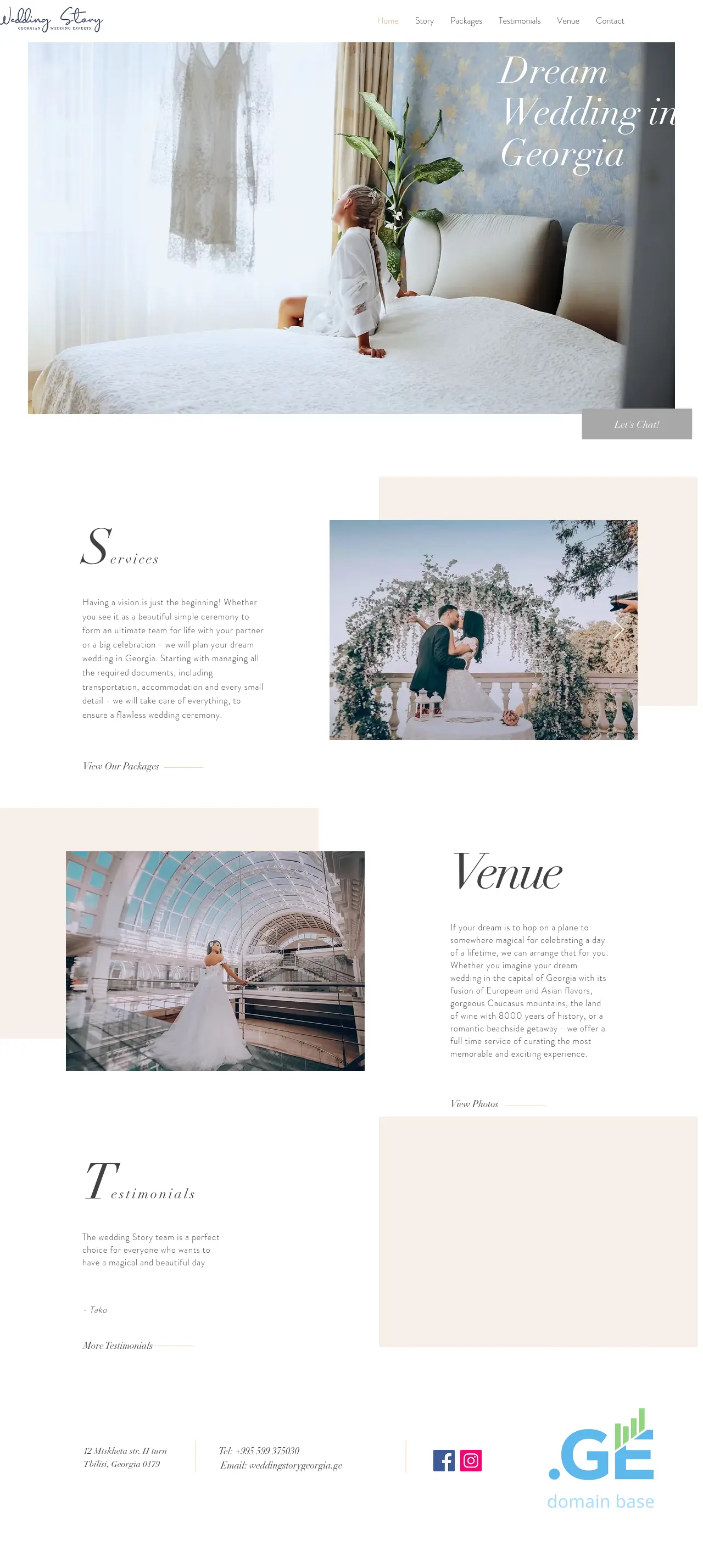 Screenshot of the site weddingstorygeorgia.ge at 2025-10-14