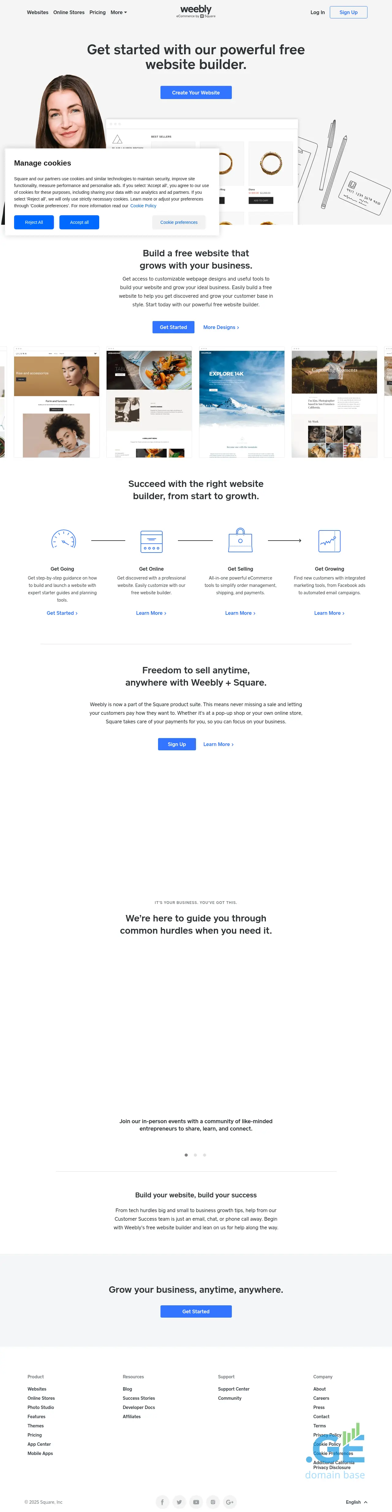 Screenshot of the site weebly.ge