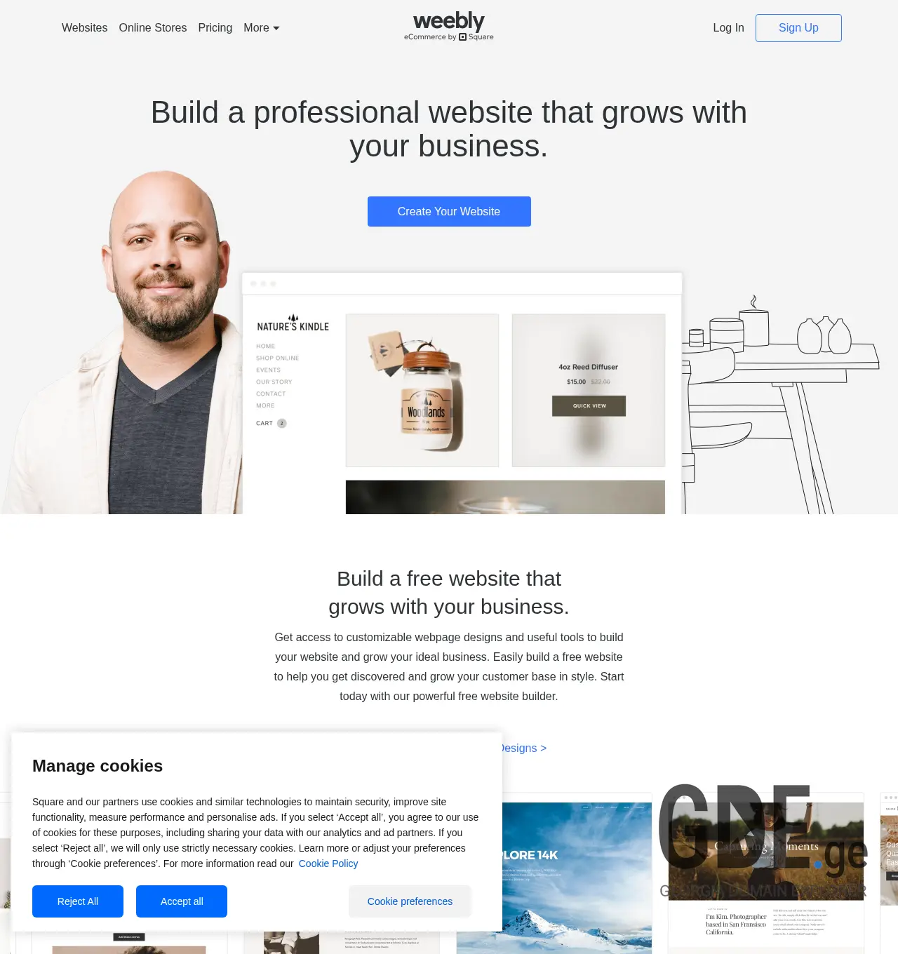 Screenshot of the site weebly.ge at 2025-12-03