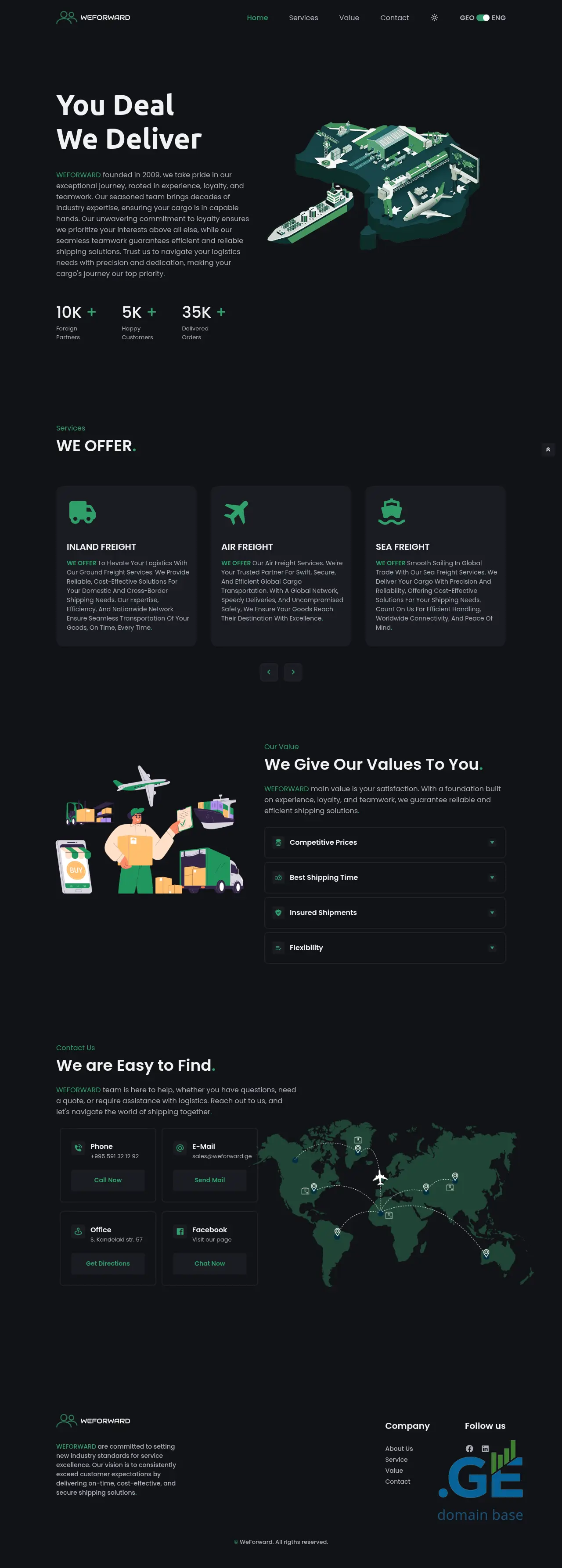 Screenshot of the site weforward.ge