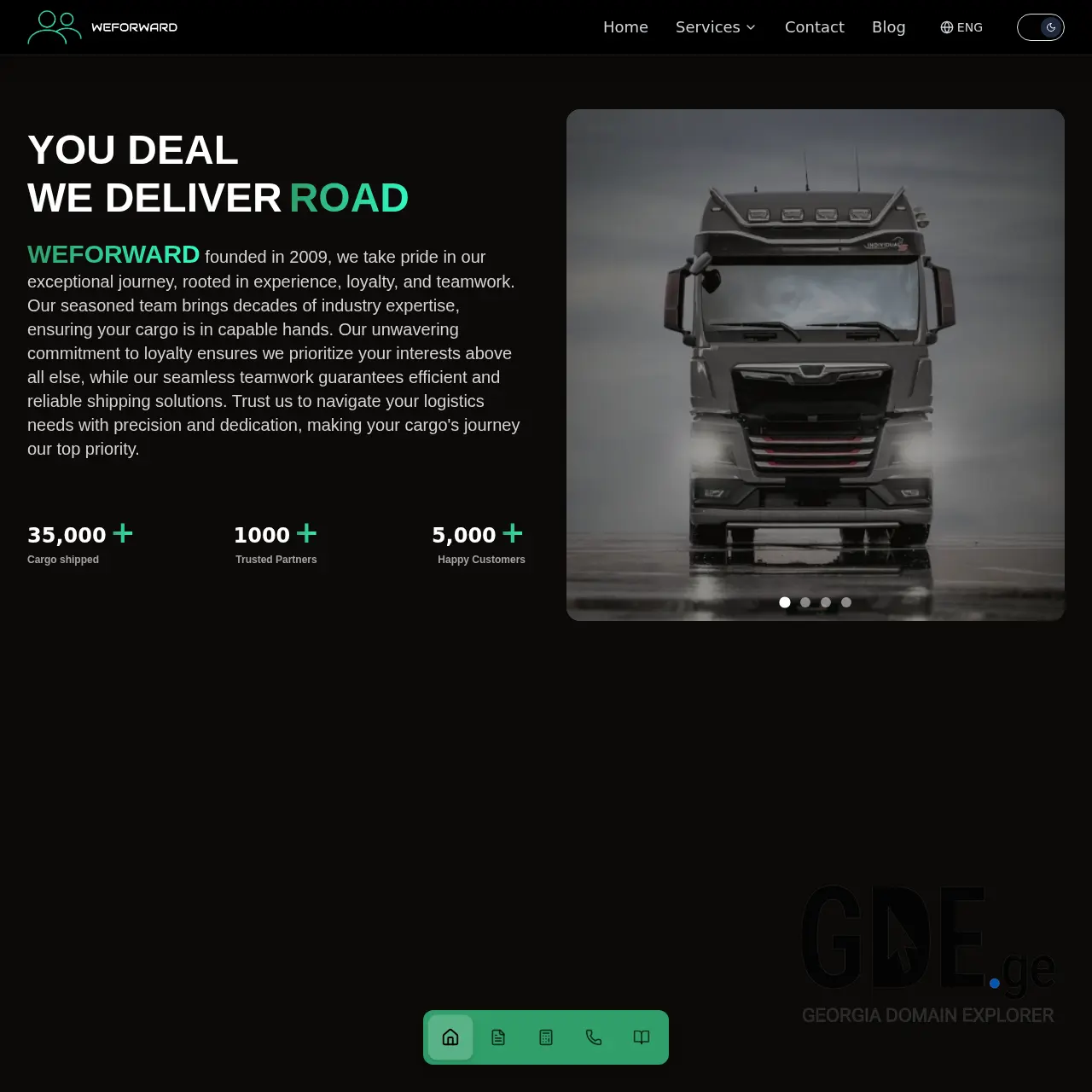 Screenshot of the site weforward.ge at 2025-12-12