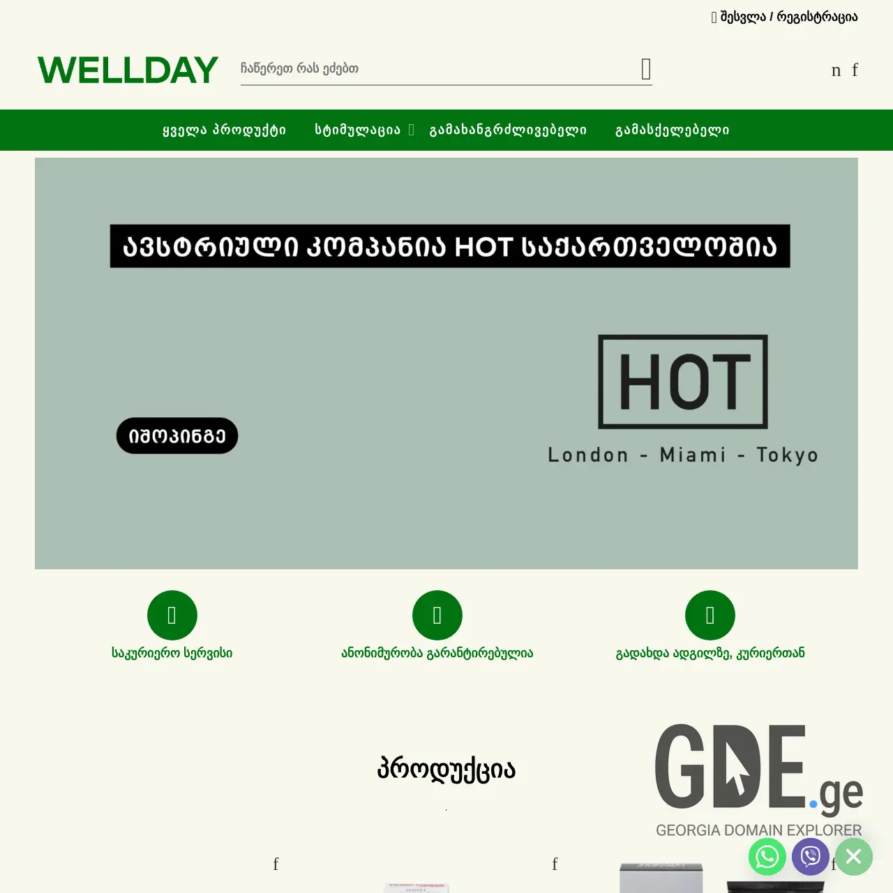 Screenshot of the site wellday.ge at 2025-12-12