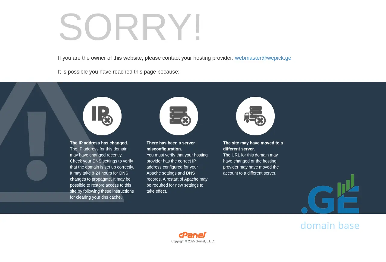 Screenshot of the site wepick.ge