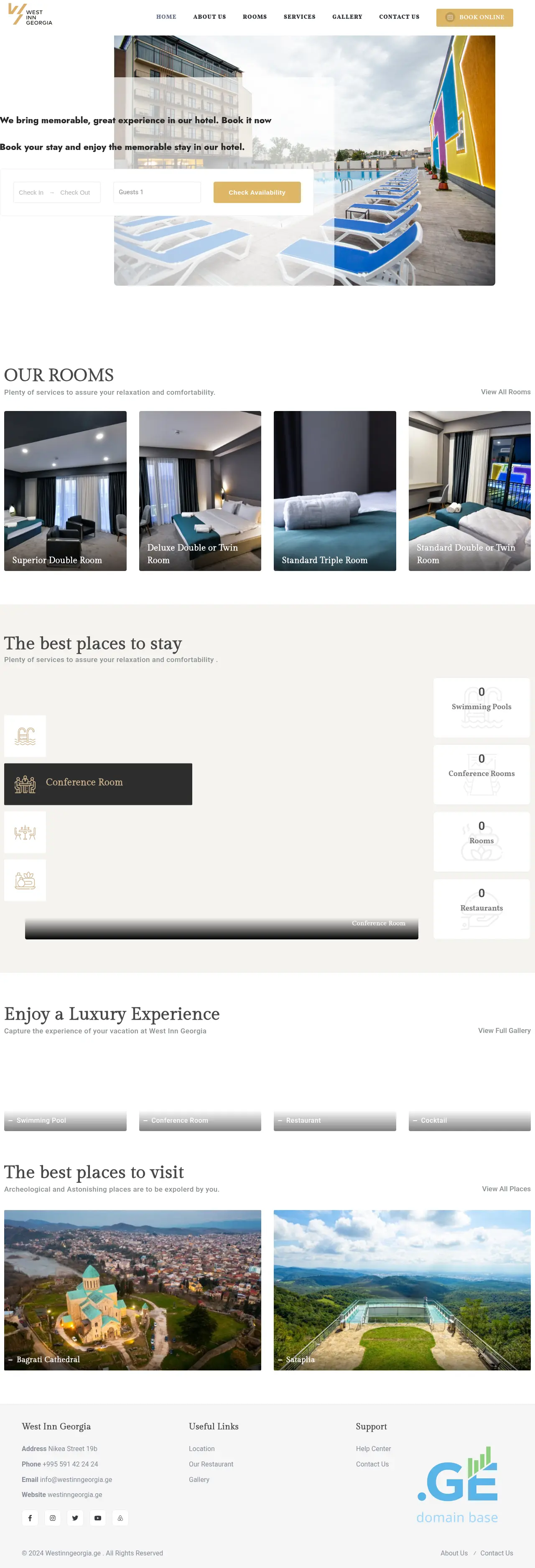 Screenshot of the site westinngeorgia.ge